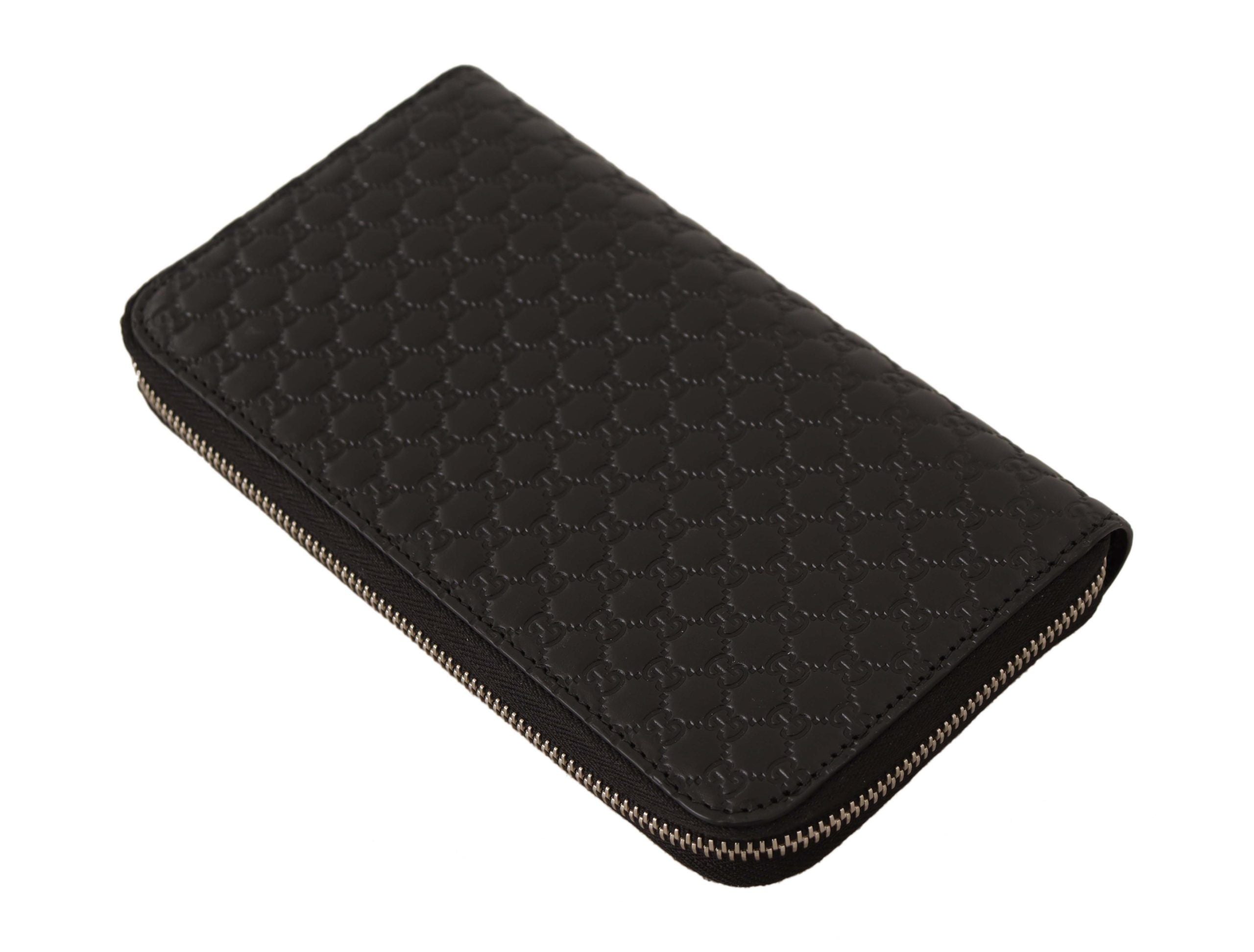 Кожен портфейл с цип Gucci Black Wallet Microguccissima