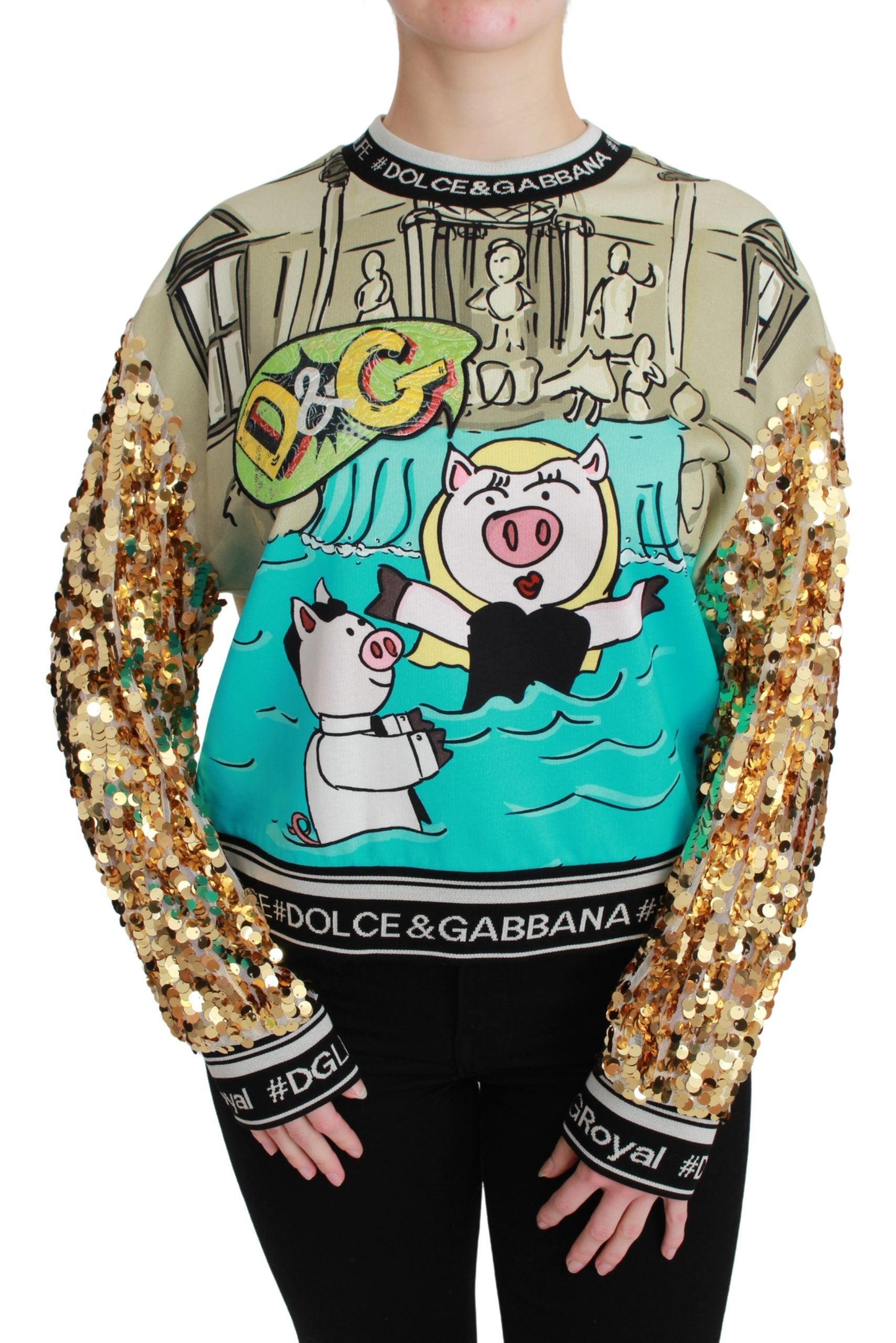 Горен пуловер Dolce &amp; Gabbana Year of the Pig с пайети