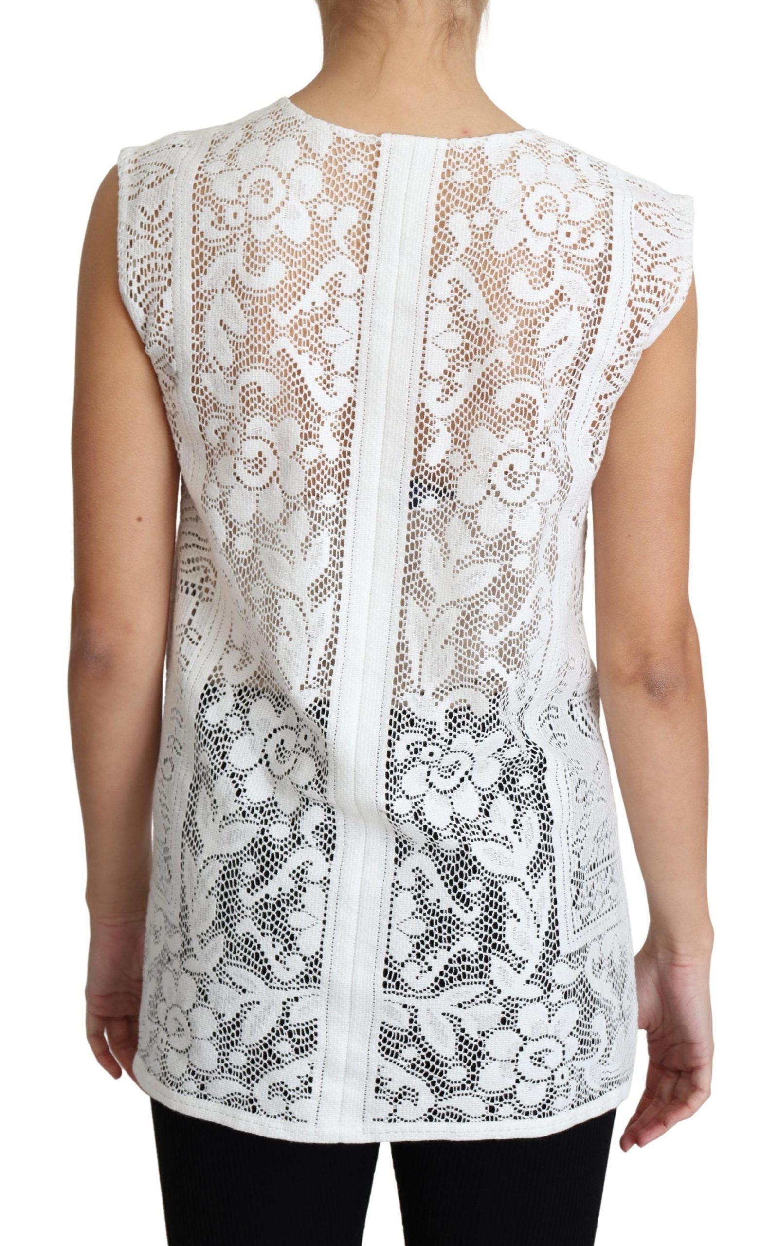 Dolce & Gabbana Chic Lace Floral Sleeveless Top