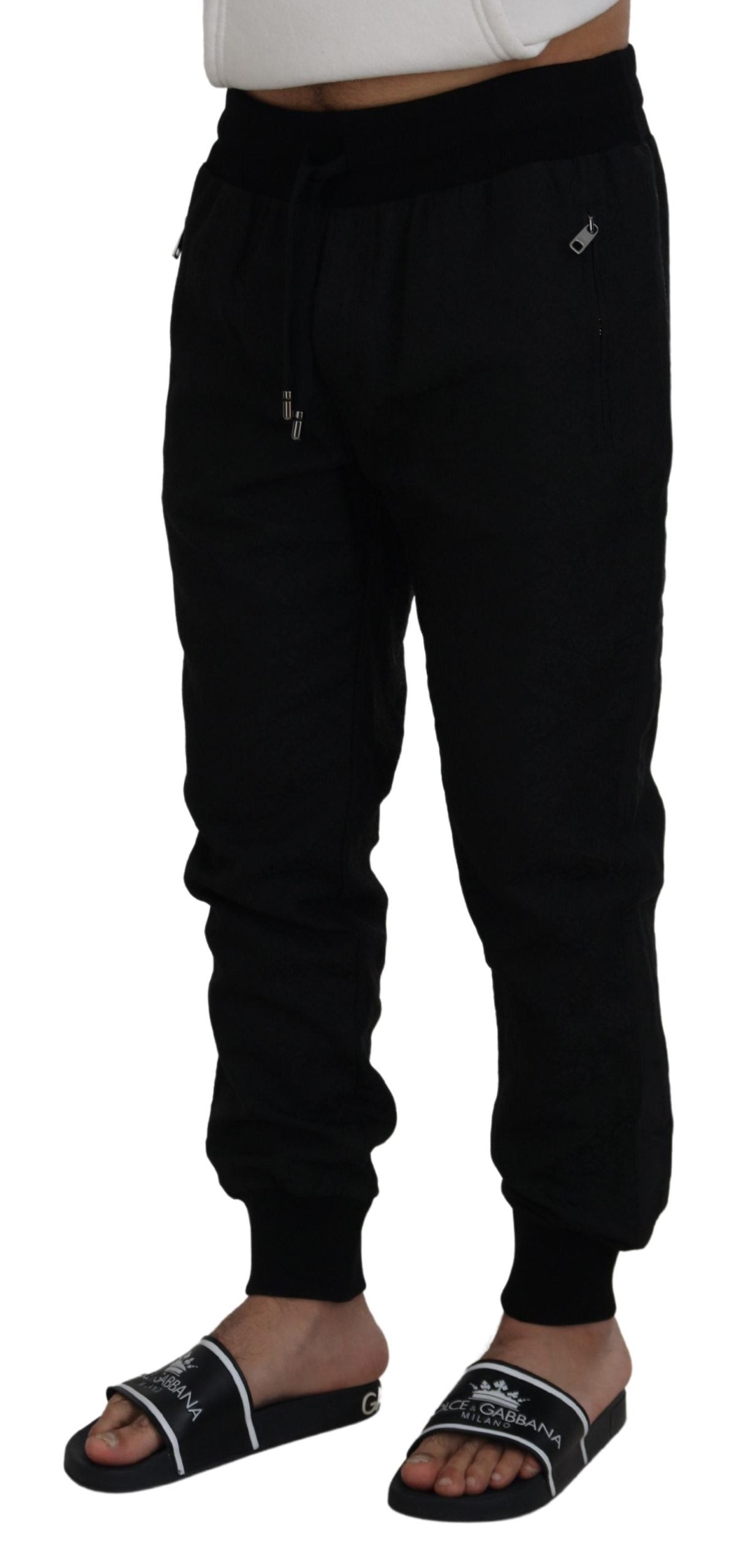 Черни мъжки ежедневни джогинг панталони Dolce &amp; Gabbana