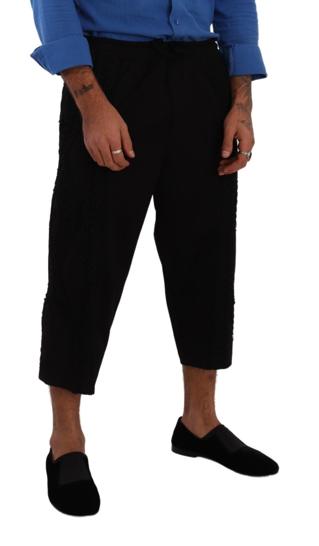 Dolce & Gabbana Elegant Black Cotton Blend Cropped Pants