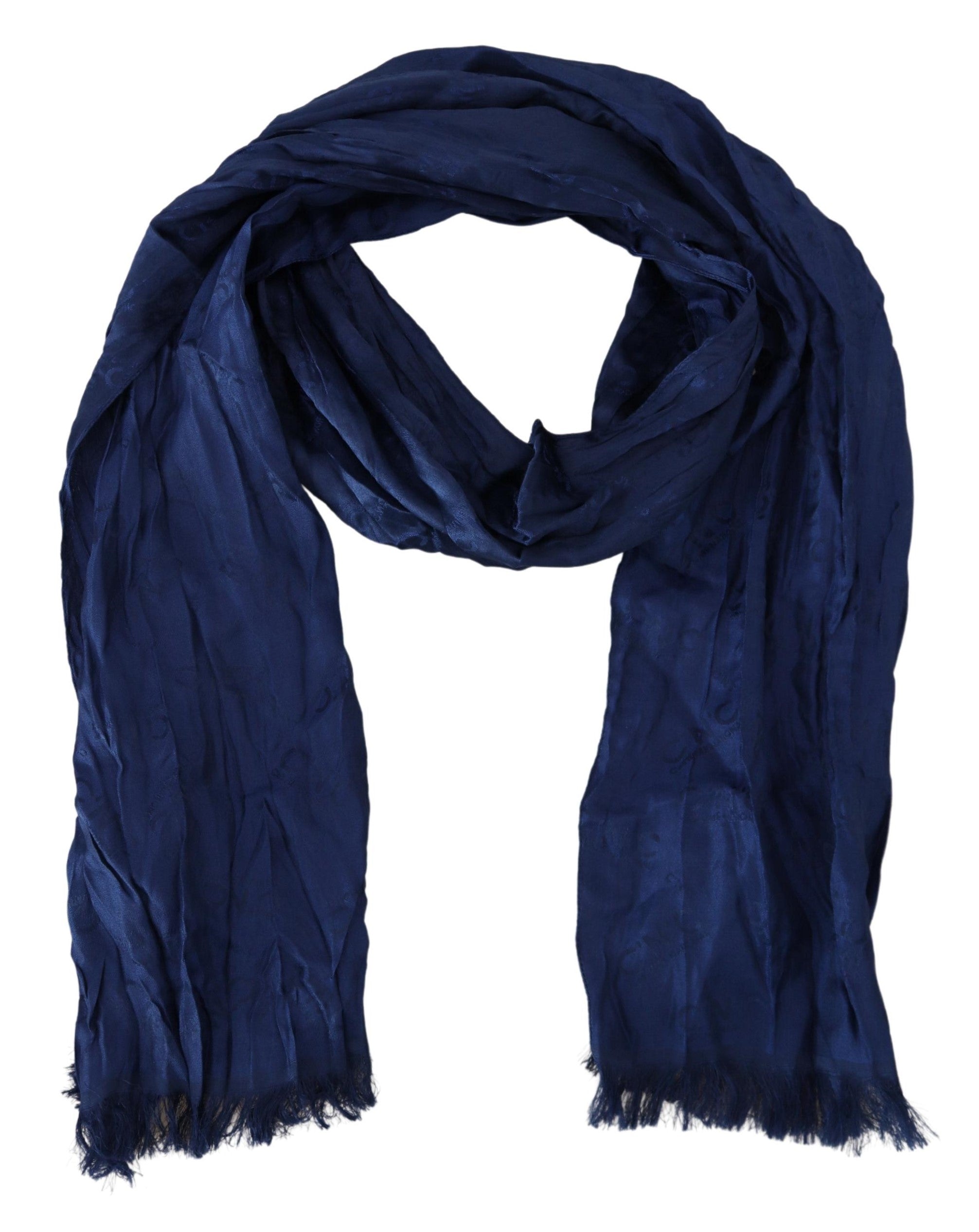 Костюм Национален шал от синя коприна, шал с ресни