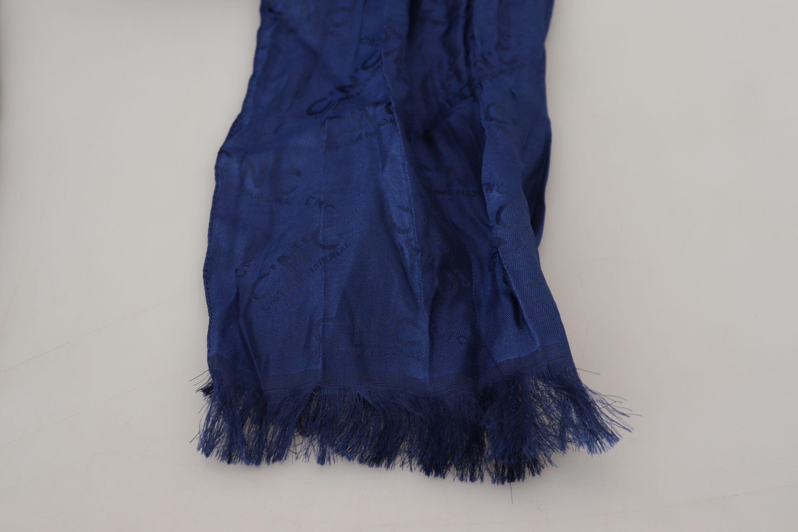 Костюм Национален шал от синя коприна, шал с ресни