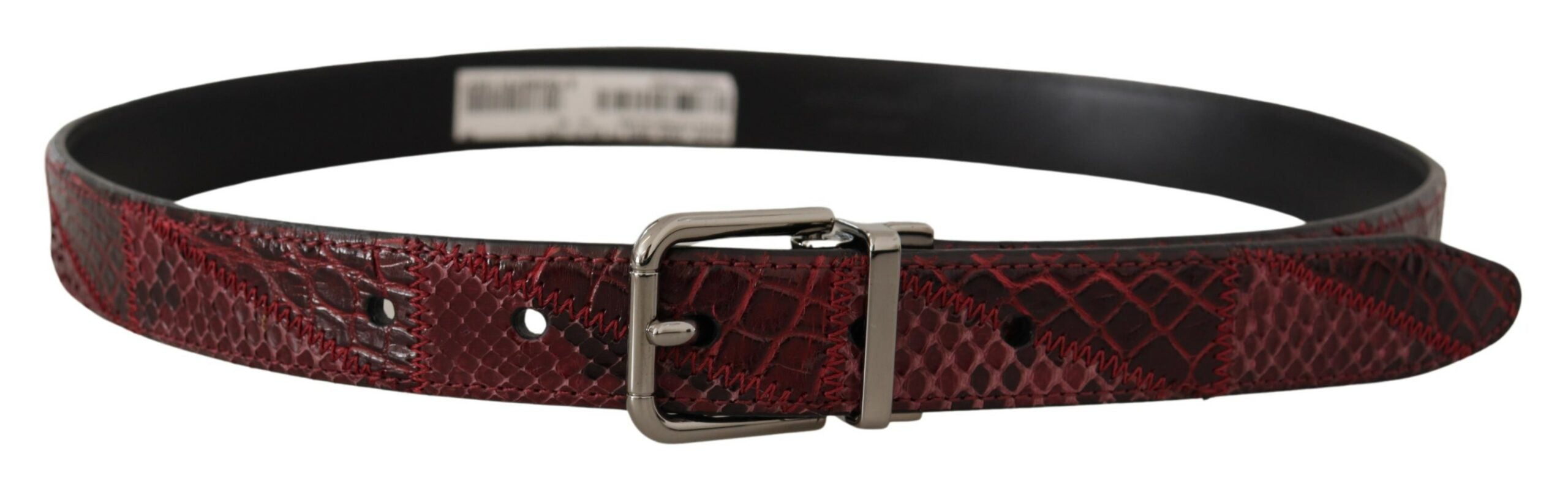 Dolce &amp; Gabbana Червен екзотичен кожен колан с катарама с метално лого