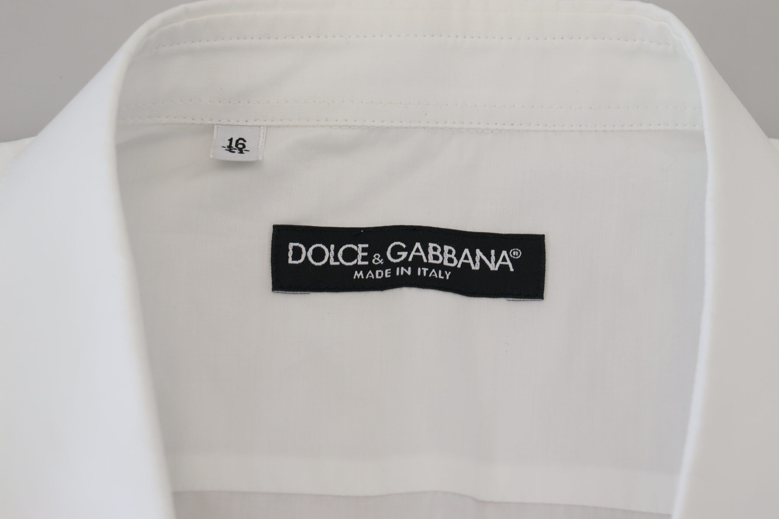 Мъжка официална бяла памучна риза с дълги ръкави Dolce &amp; Gabbana