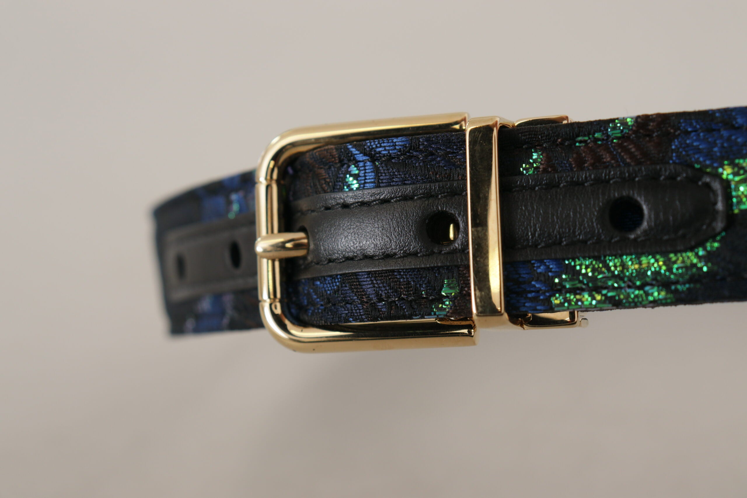 Dolce &amp; Gabbana Многоцветен флорален жакардов златист колан с метална катарама