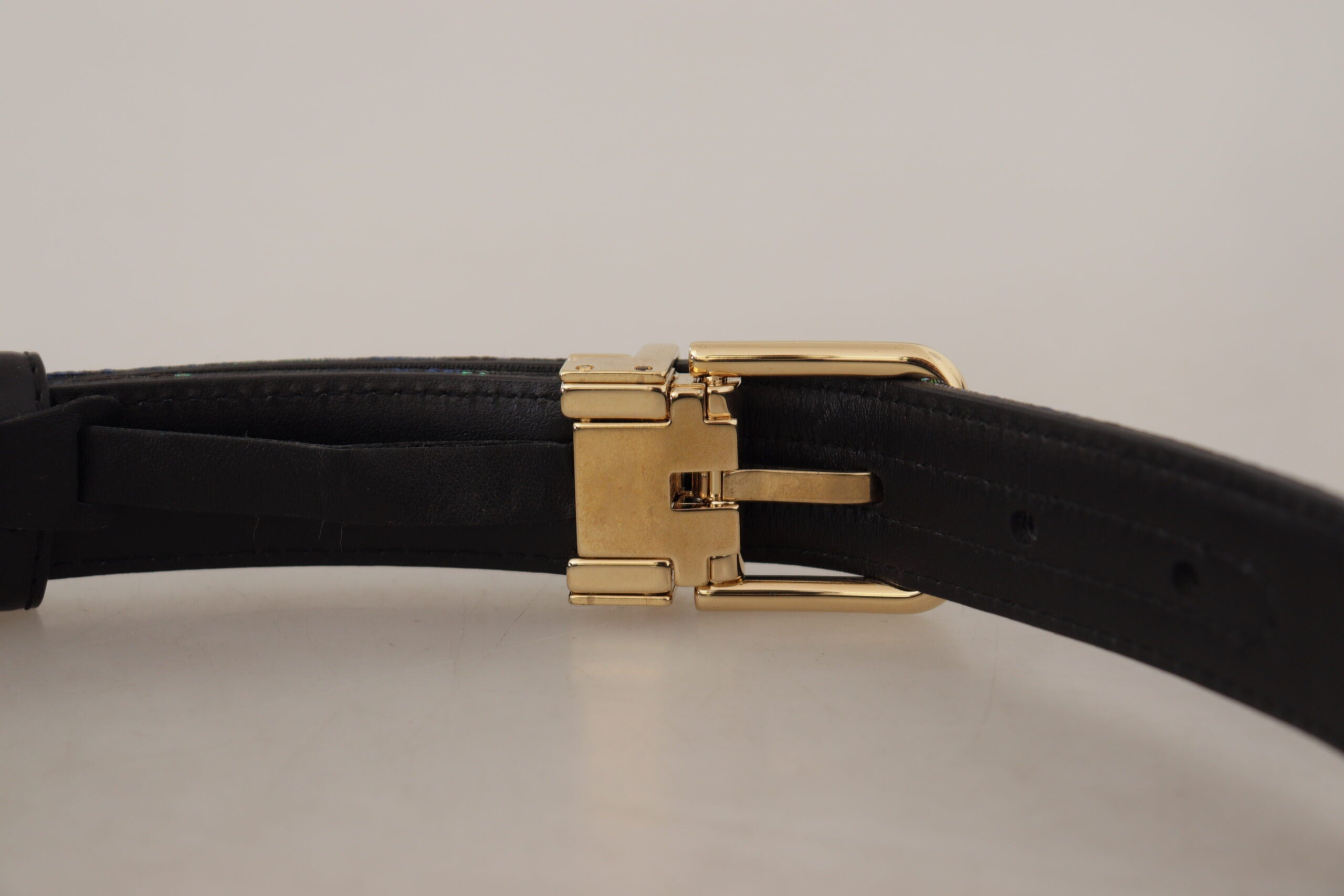 Dolce & Gabbana Elegant Multicolor Leather Belt with Gold Buckle
