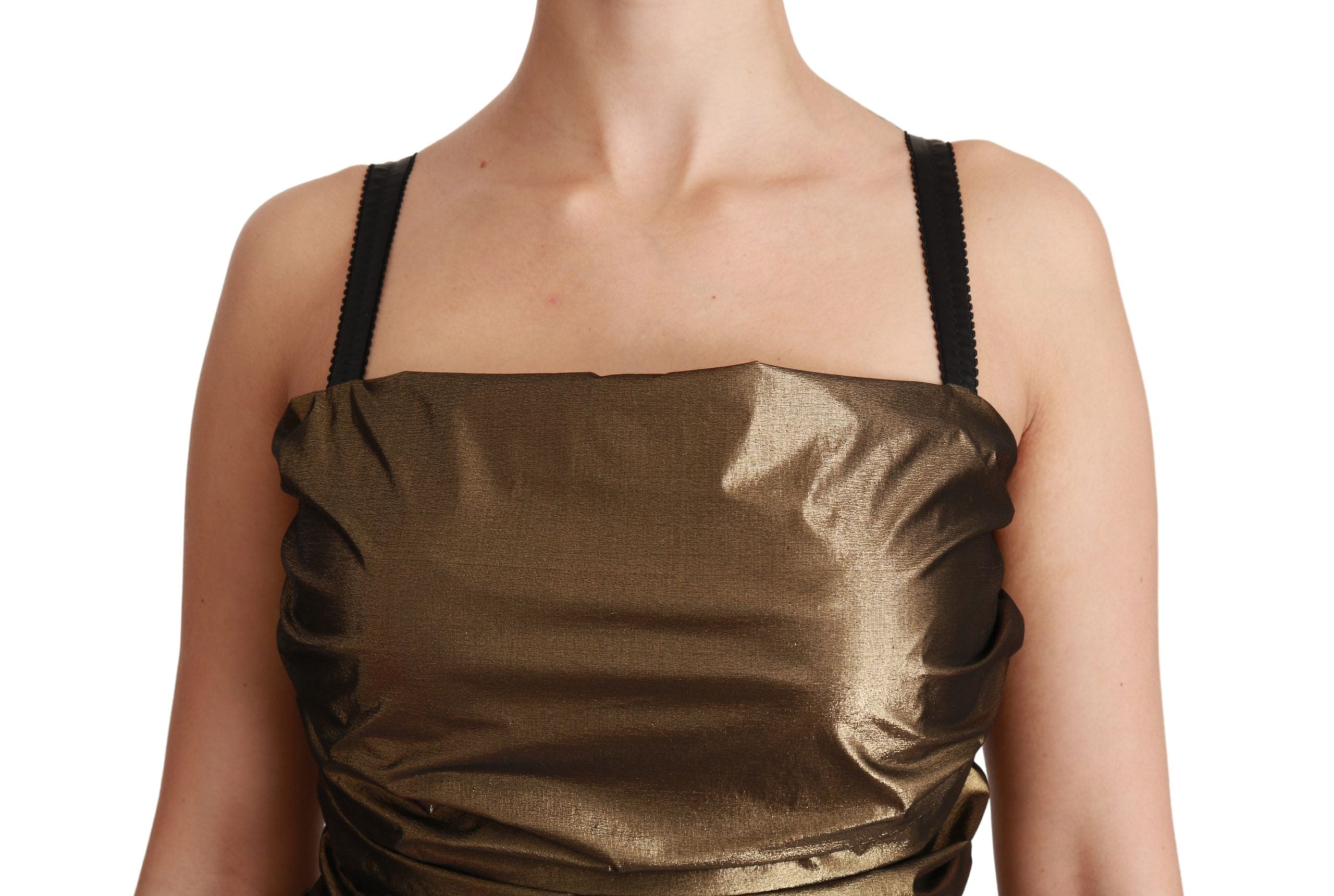 Dolce &amp; Gabbana Nylon Bronze Bodycon Mini Dress