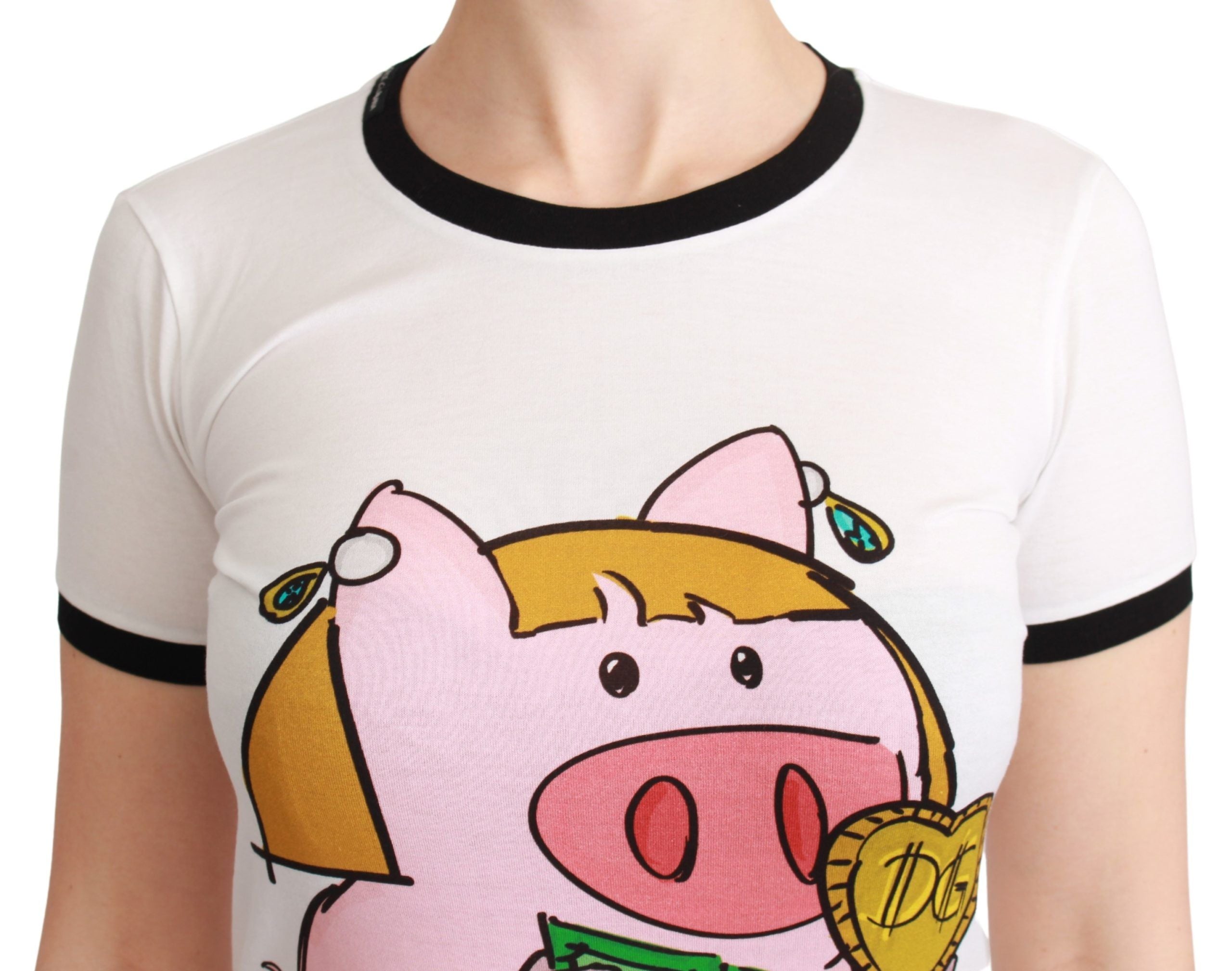 Бяла памучна тениска Dolce &amp; Gabbana YEAR OF THE PIG