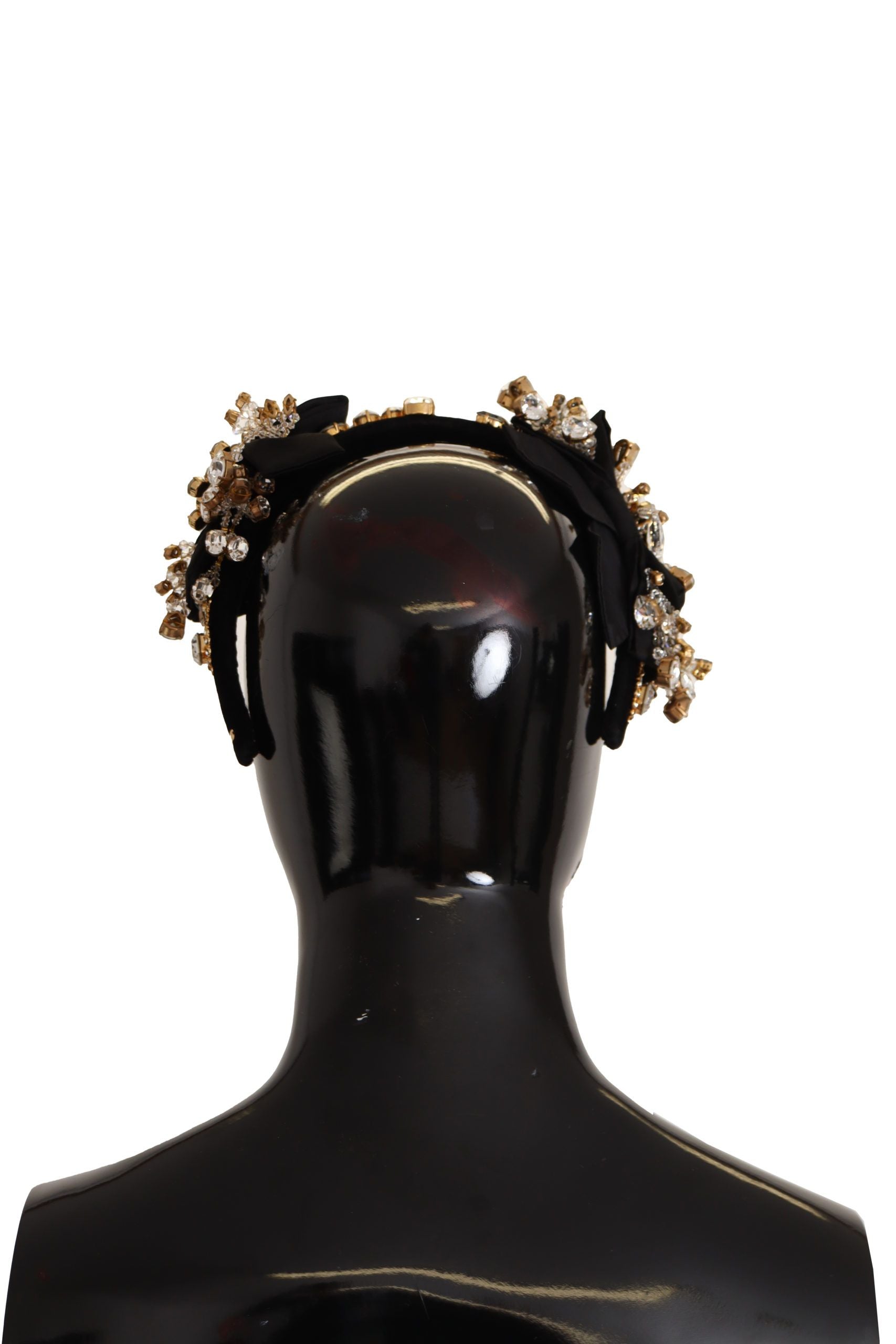 Dolce &amp; Gabbana Прозрачна, кристално украсена копринена диадема Fiocco лента за глава
