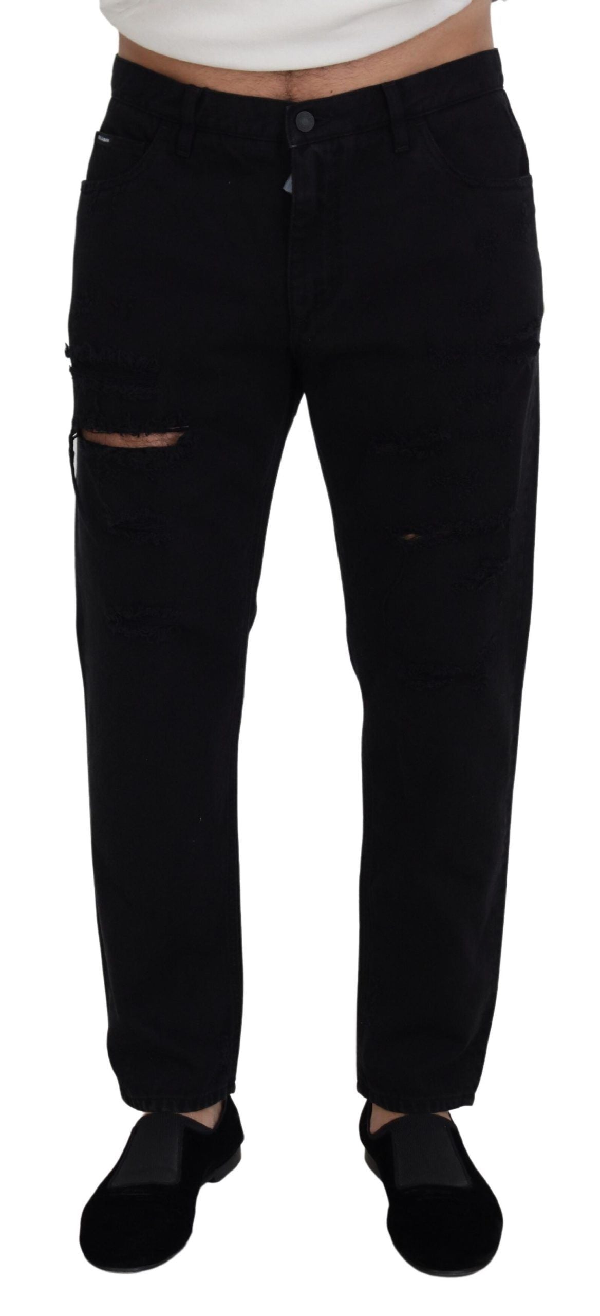 Dolce & Gabbana Elegant Black Loose Fit Italian Jeans