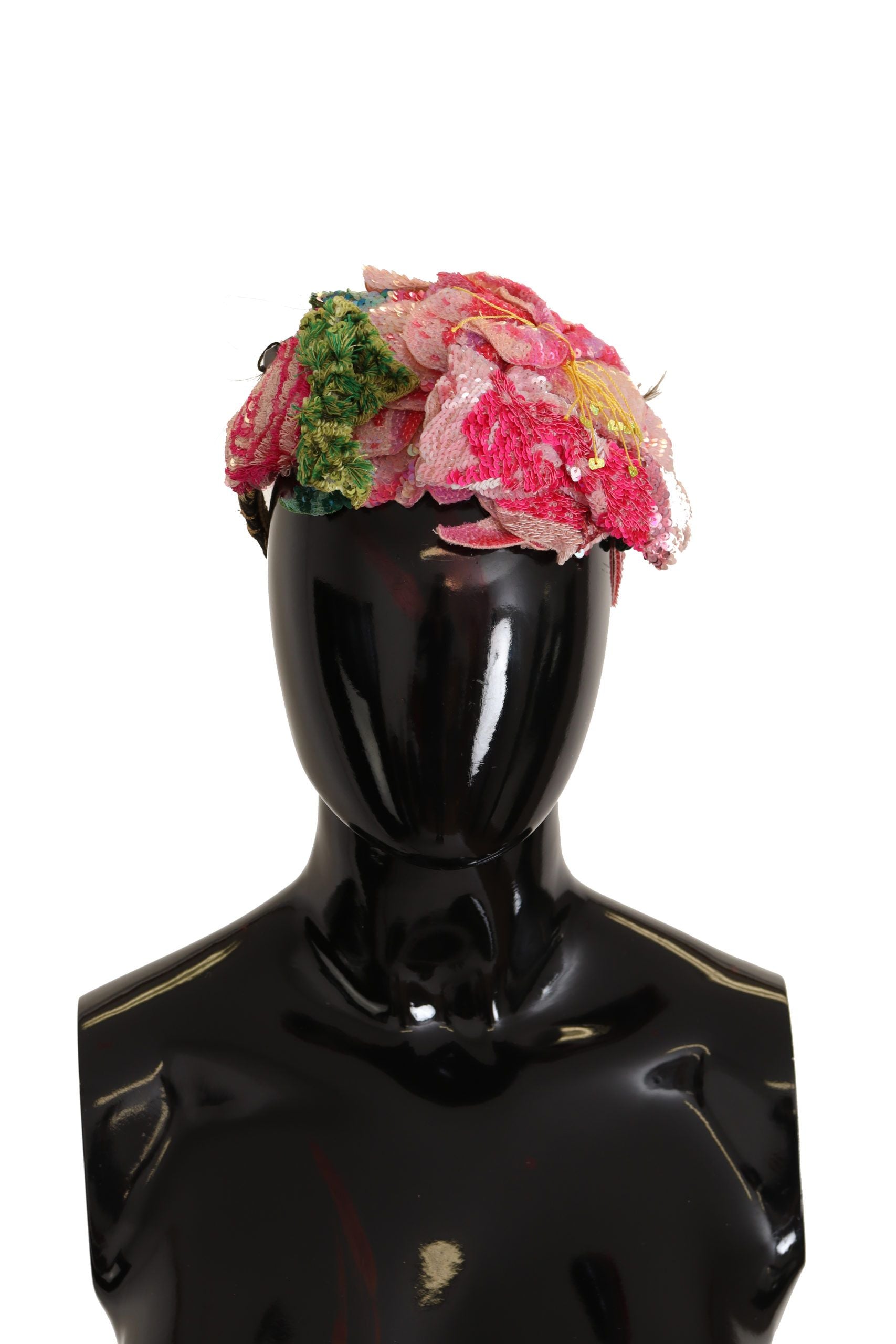 Многоцветна черна лента за коса с пайети с лурекс Dolce &amp; Gabbana