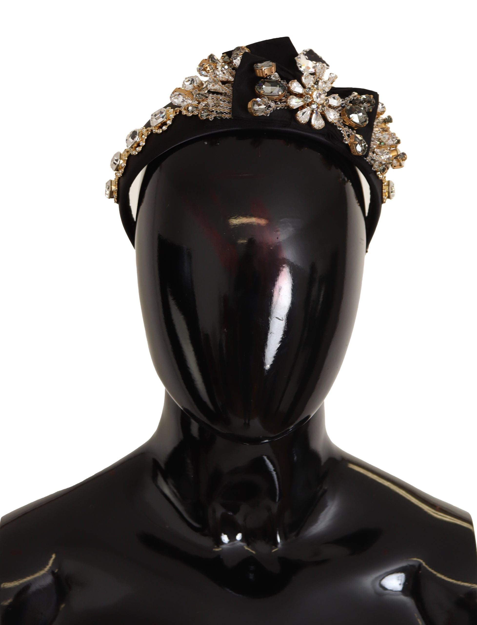 Dolce &amp; Gabbana Прозрачна, кристално украсена копринена диадема Fiocco лента за глава