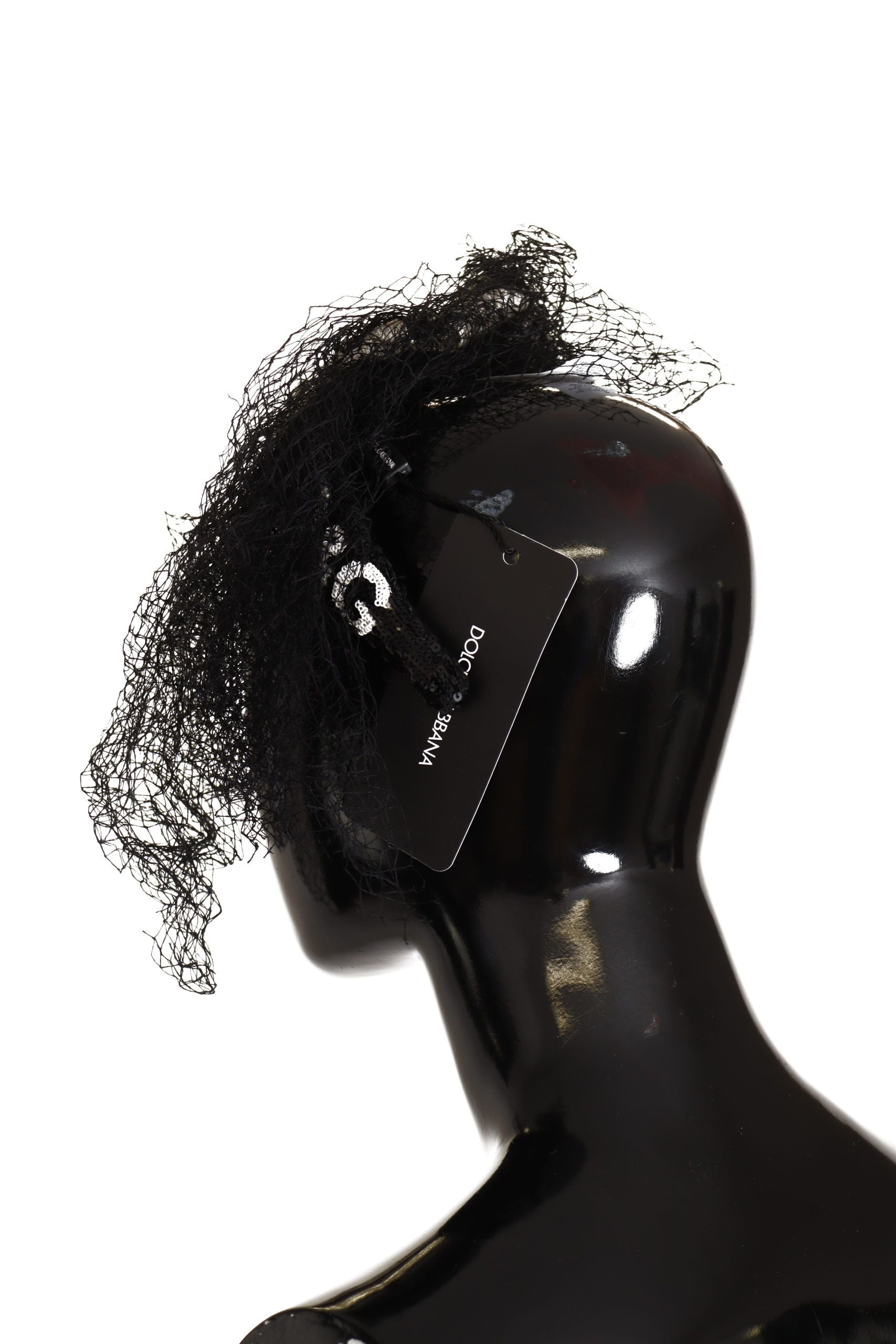 Лента за глава Dolce &amp; Gabbana с черно лого и пайети