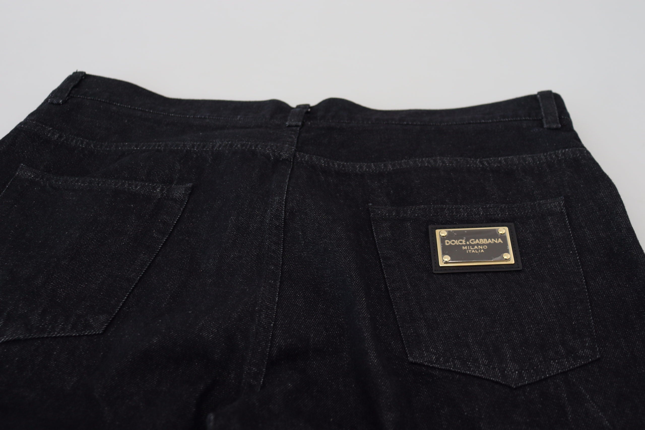 Dolce &amp; Gabbana черни изпрани памучни мъжки ежедневни дънки от деним