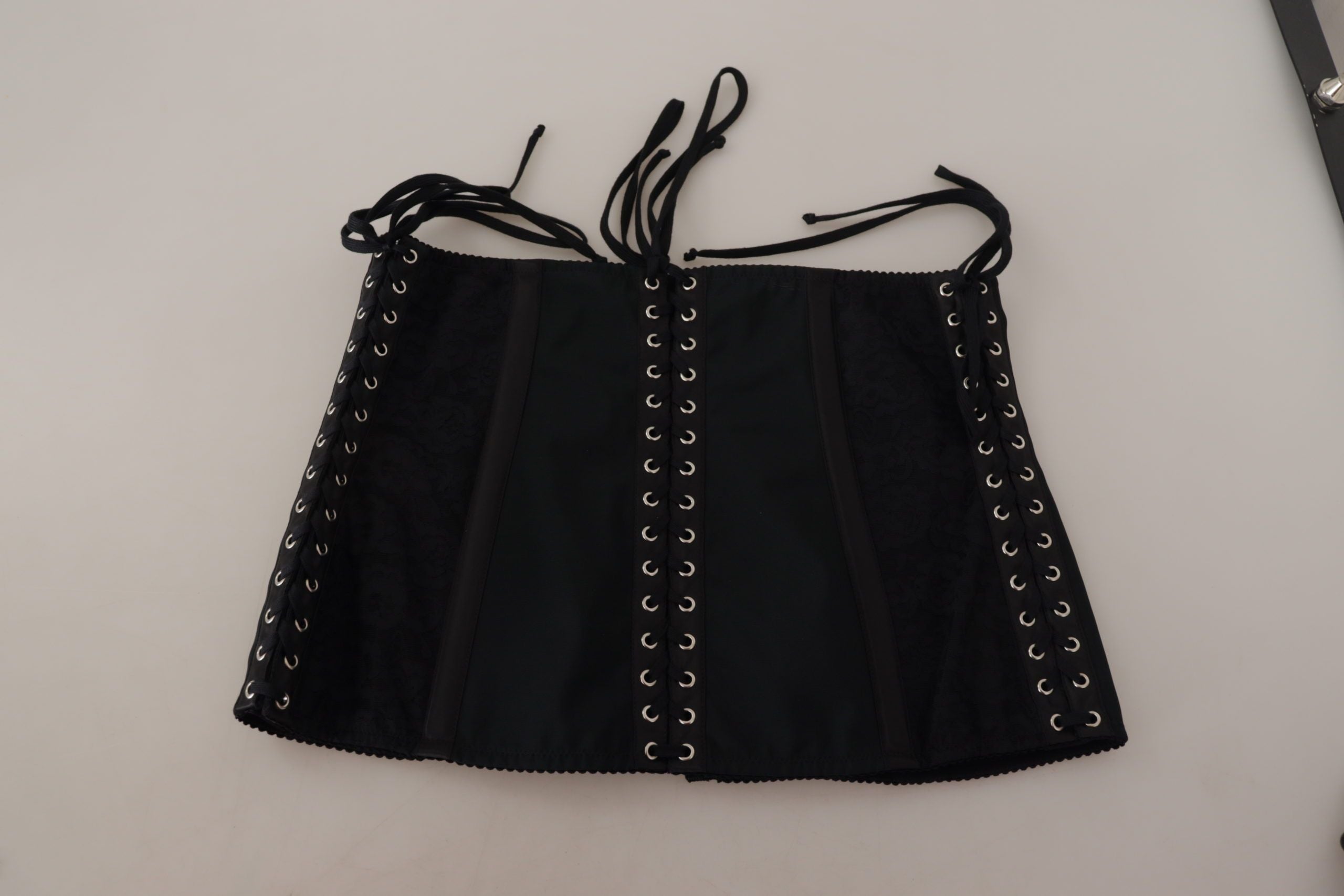 Dolce &amp; Gabbana Черен корсет с колан с еластичен колан и презрамка