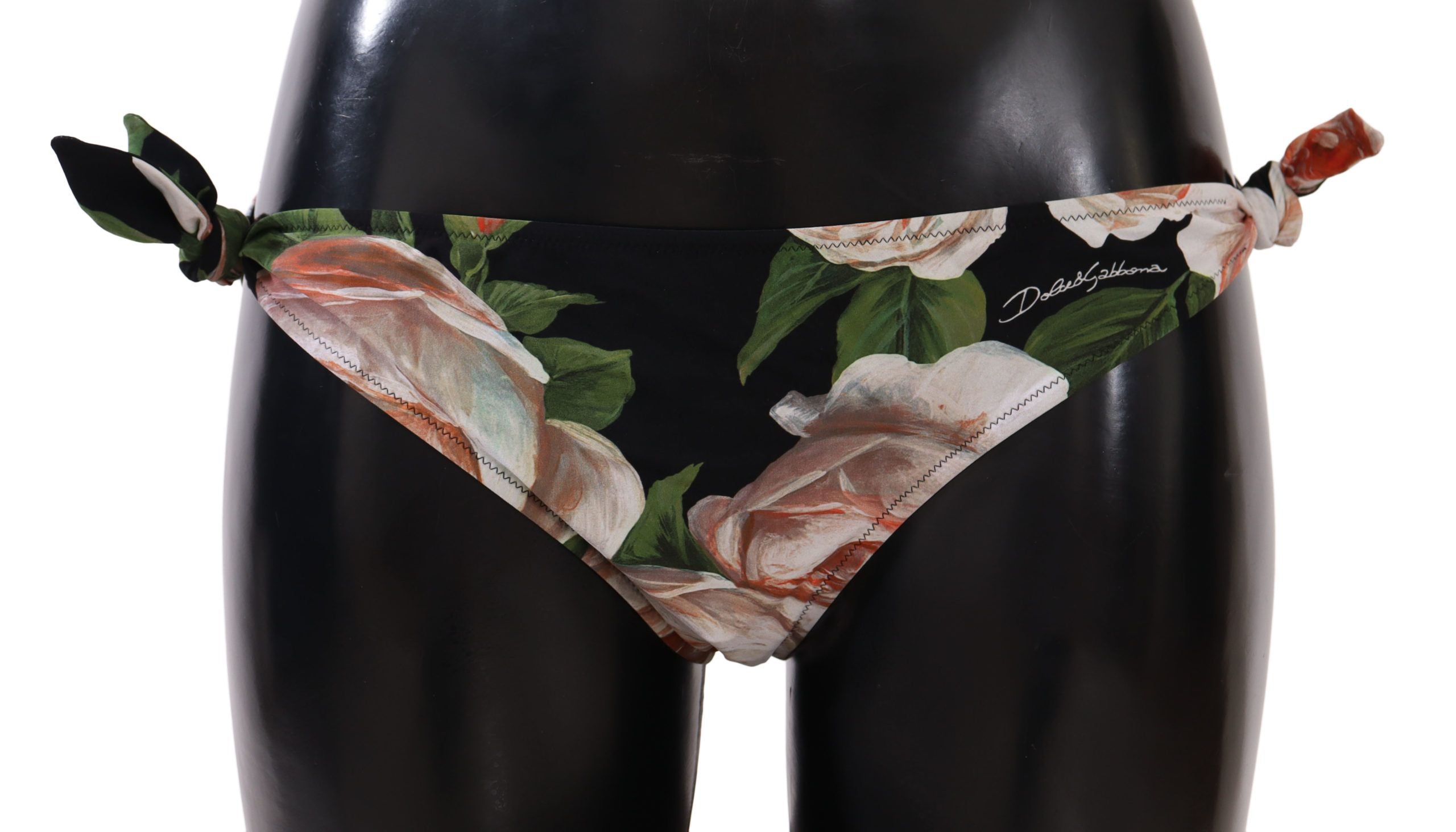Dolce &amp; Gabbana Долнище на бански с черни рози и бански костюми