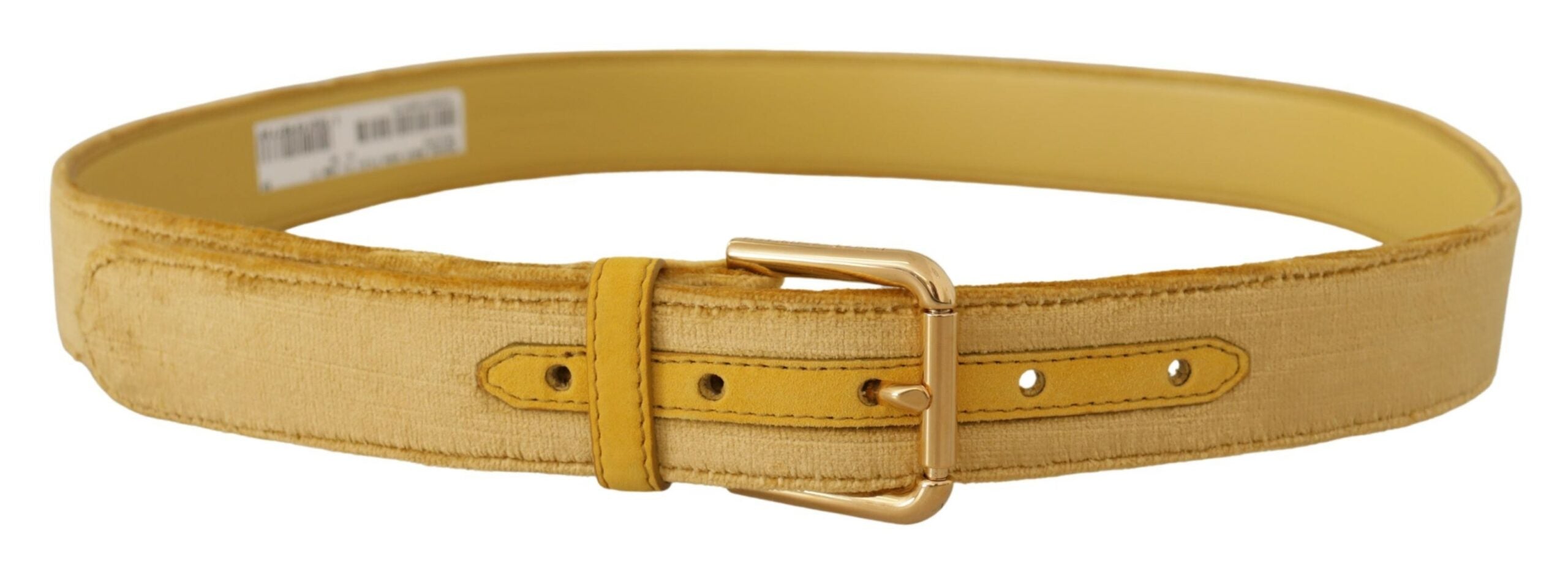 Dolce & Gabbana Elegant Velvet Designer Gold-Buckled Belt