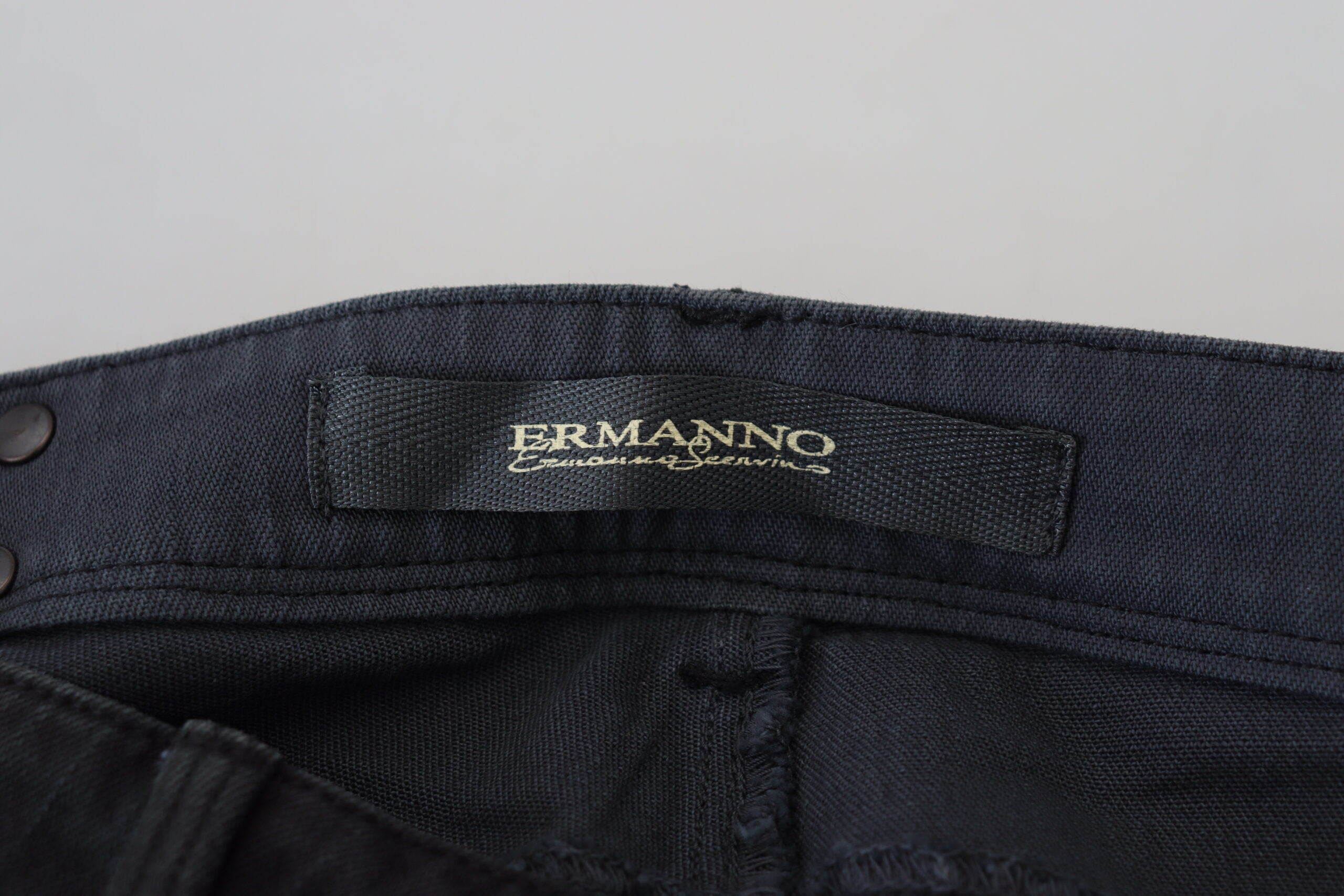 Ermanno Scervino Black Cotton Slim Fit Дамски дънки от деним