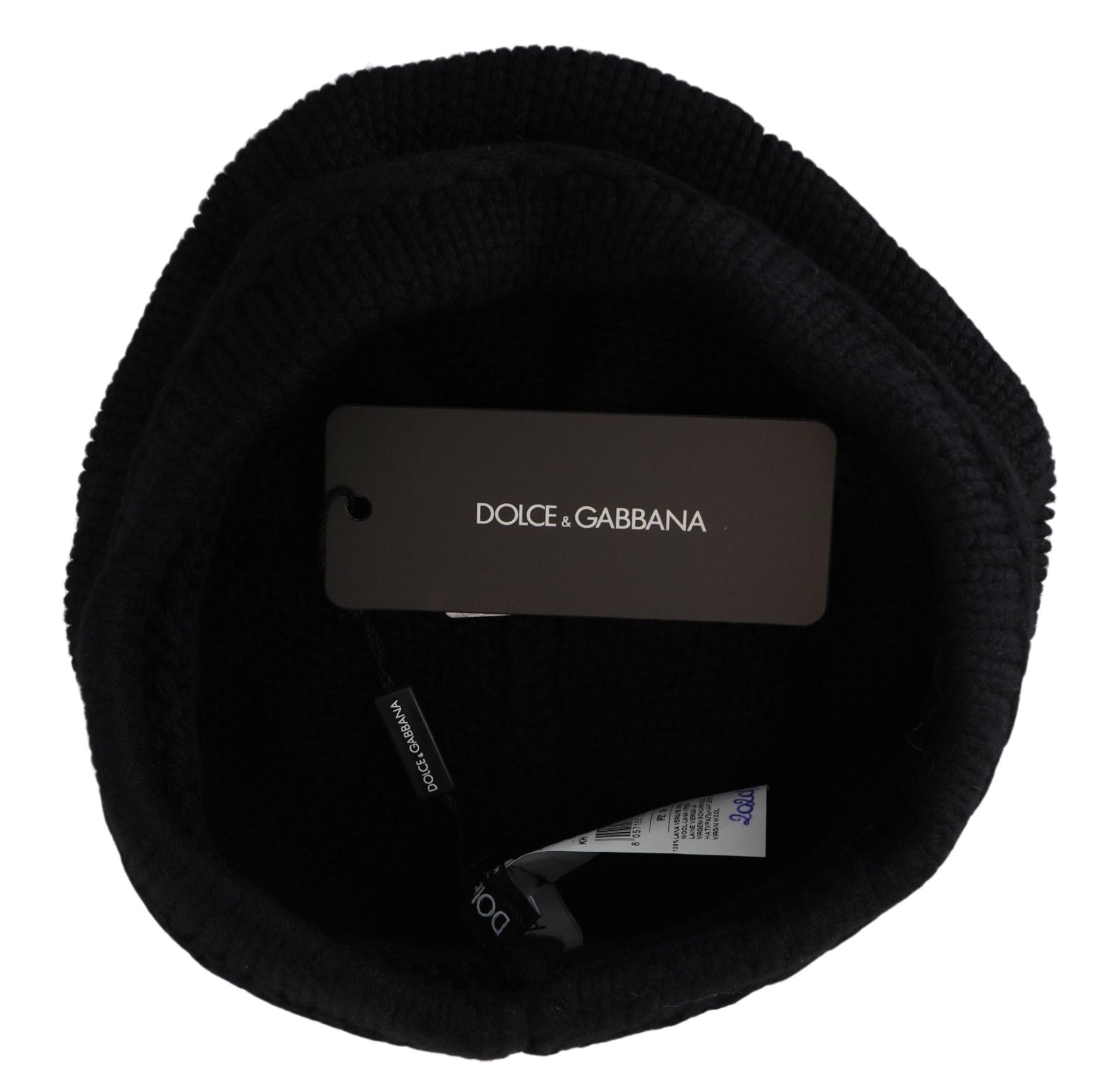 Dolce &amp; Gabbana черна вълнена дамска зимна шапка с шапка
