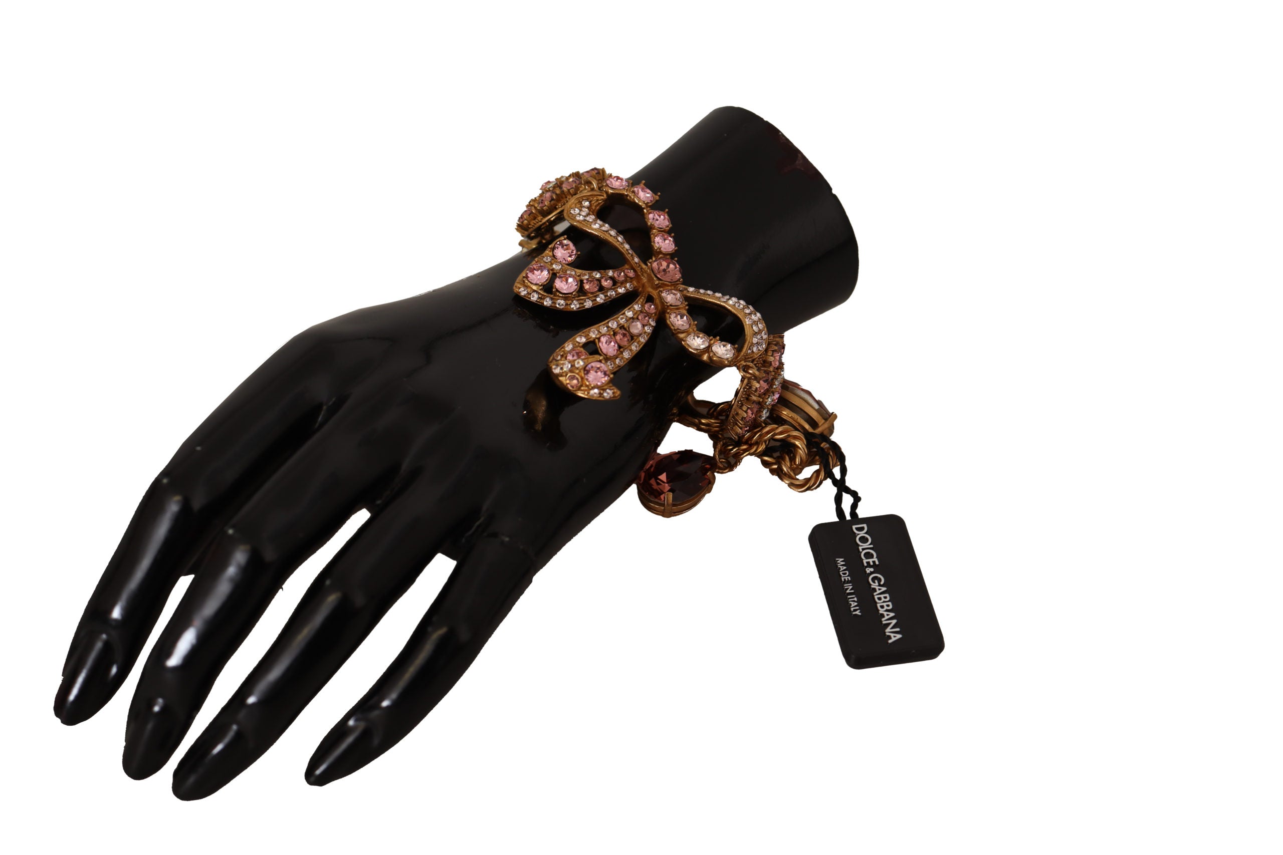 Гривна Dolce &amp; Gabbana със златна месингова верижка, украсена с барокови кристали
