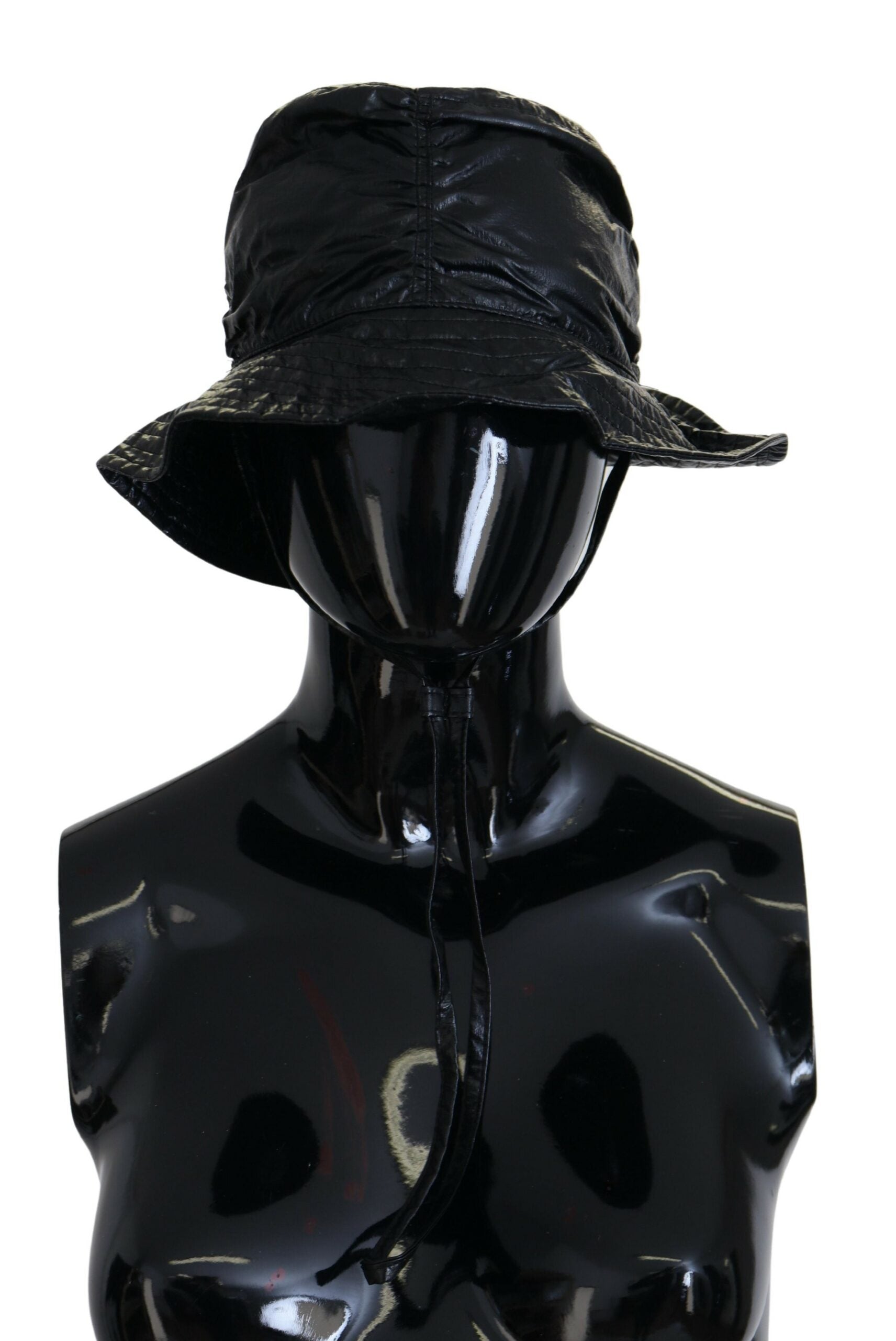Dolce &amp; Gabbana черна ватирана дамска шапка тип кофа от изкуствена кожа
