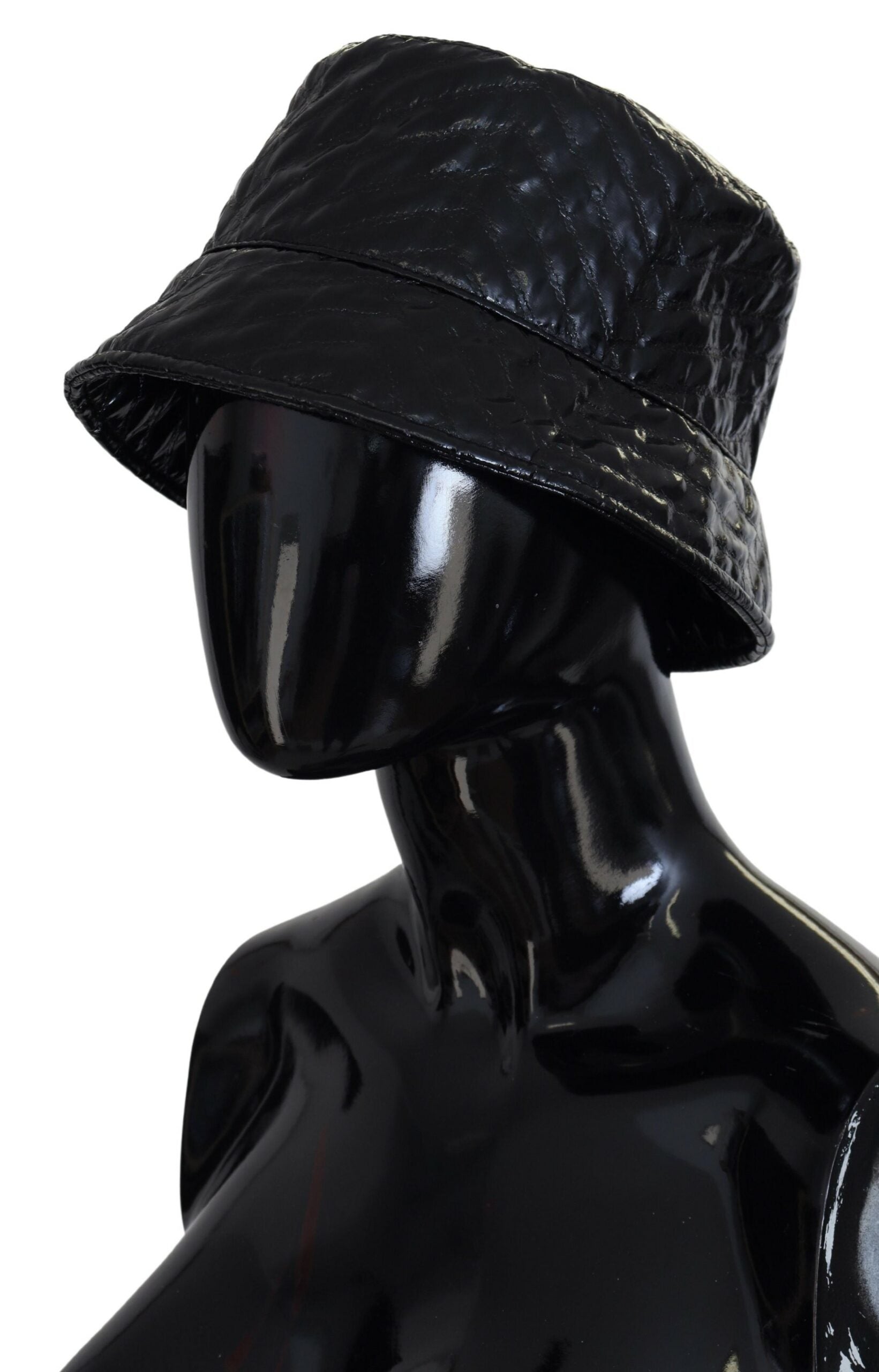 Dolce &amp; Gabbana черна ватирана дамска шапка тип кофа от изкуствена кожа