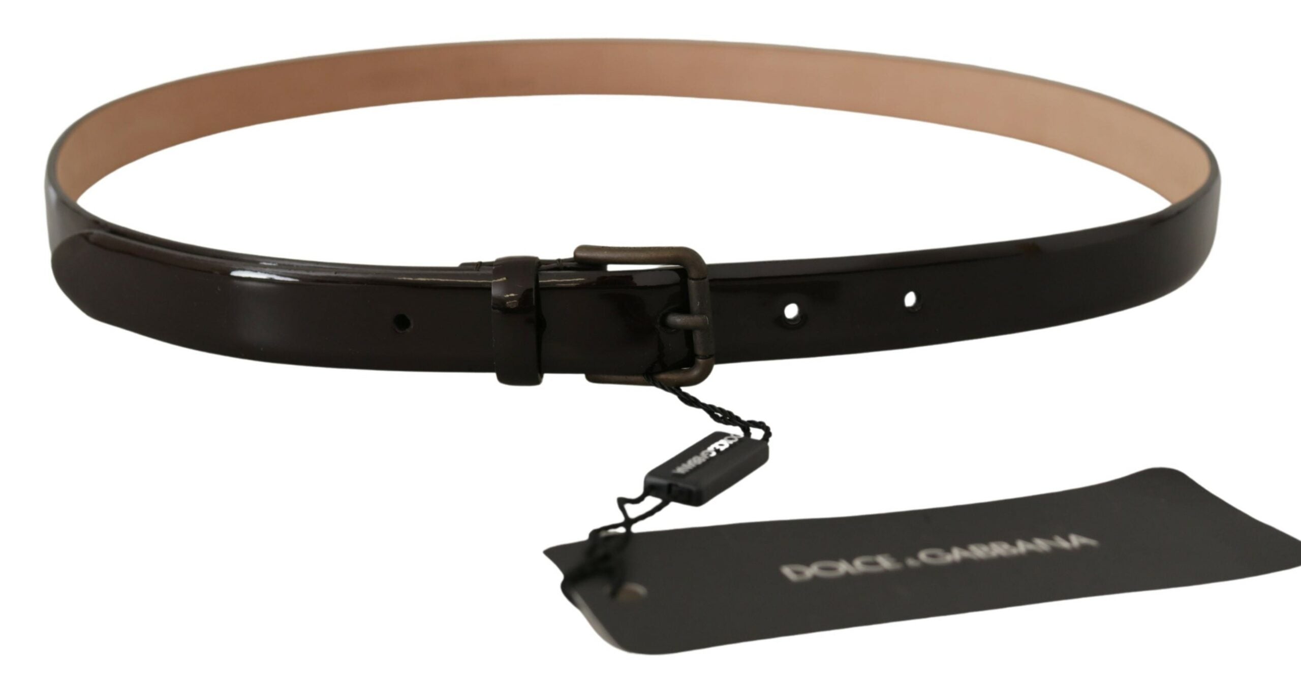 Dolce & Gabbana Elegant Black Leather Logo Buckle Belt