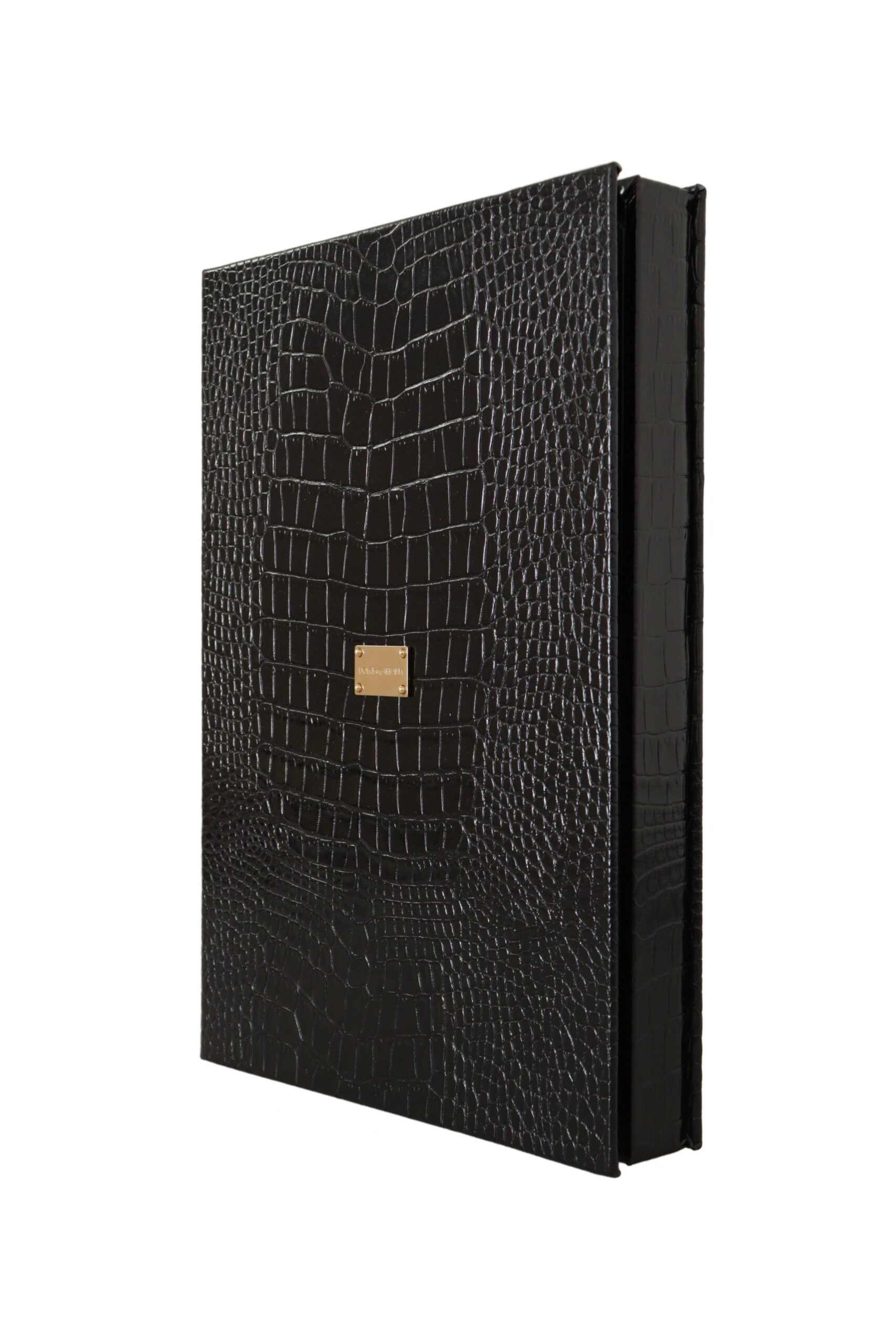 Dolce &amp; Gabbana Черна кожена брошура Декор Мъжки калъф Каталог Сгъваема книга