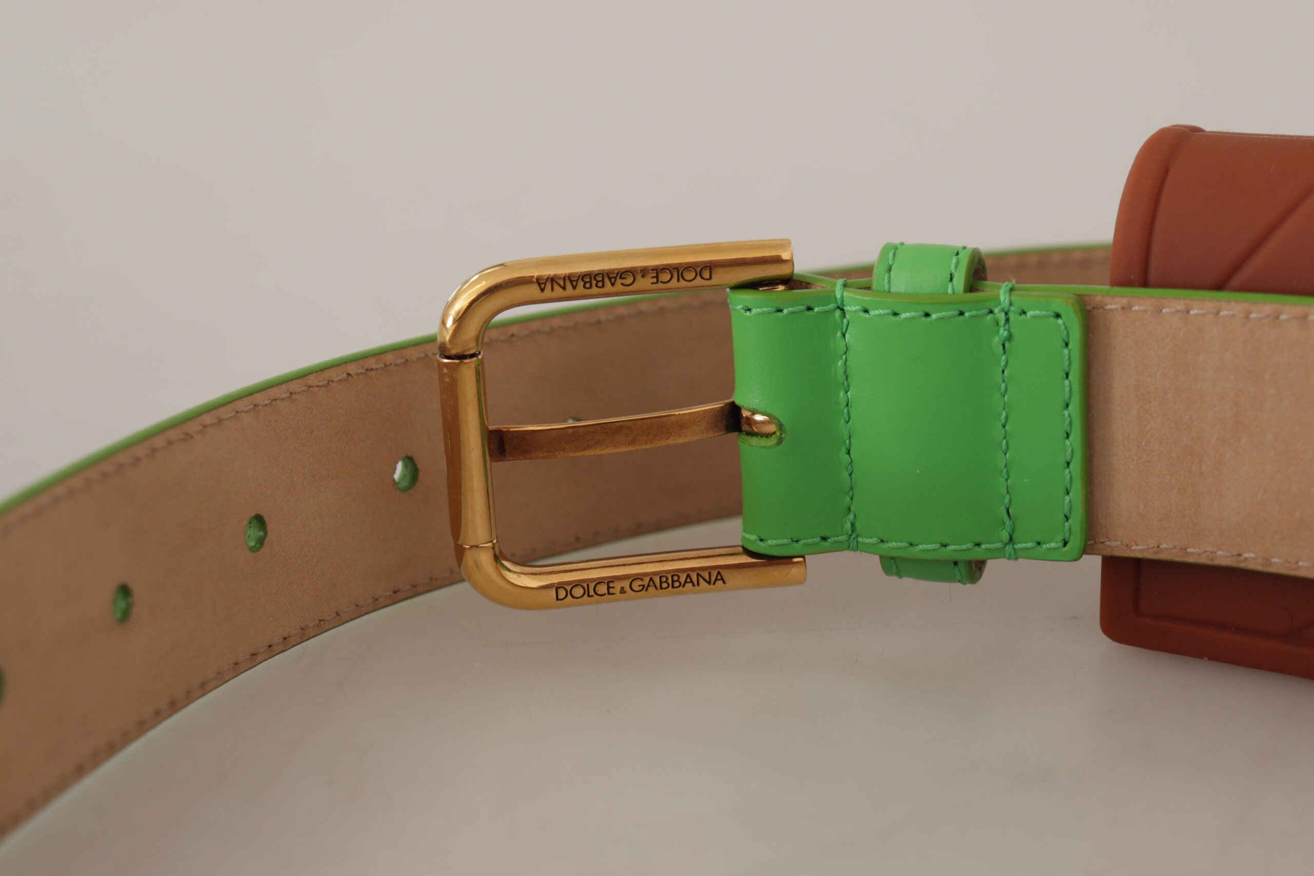 Колан за слушалки Dolce &amp; Gabbana Green Leather Devotion Heart Micro Bag