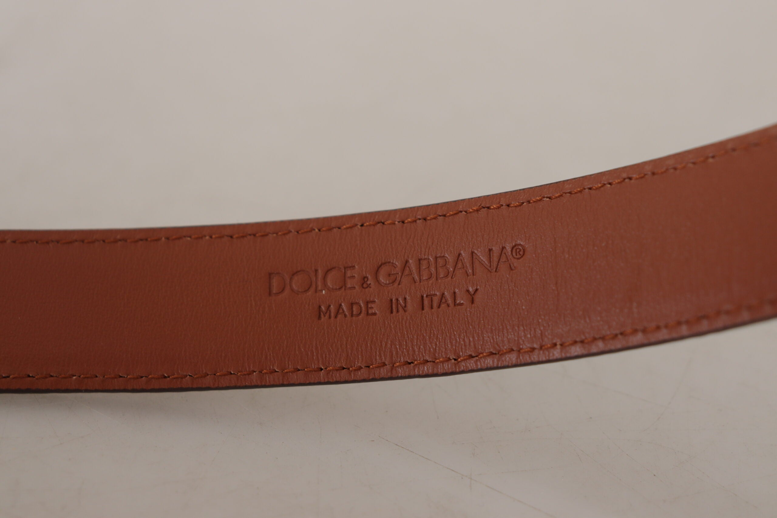 Dolce & Gabbana Elegant Engraved Leather Belt - Timeless Style