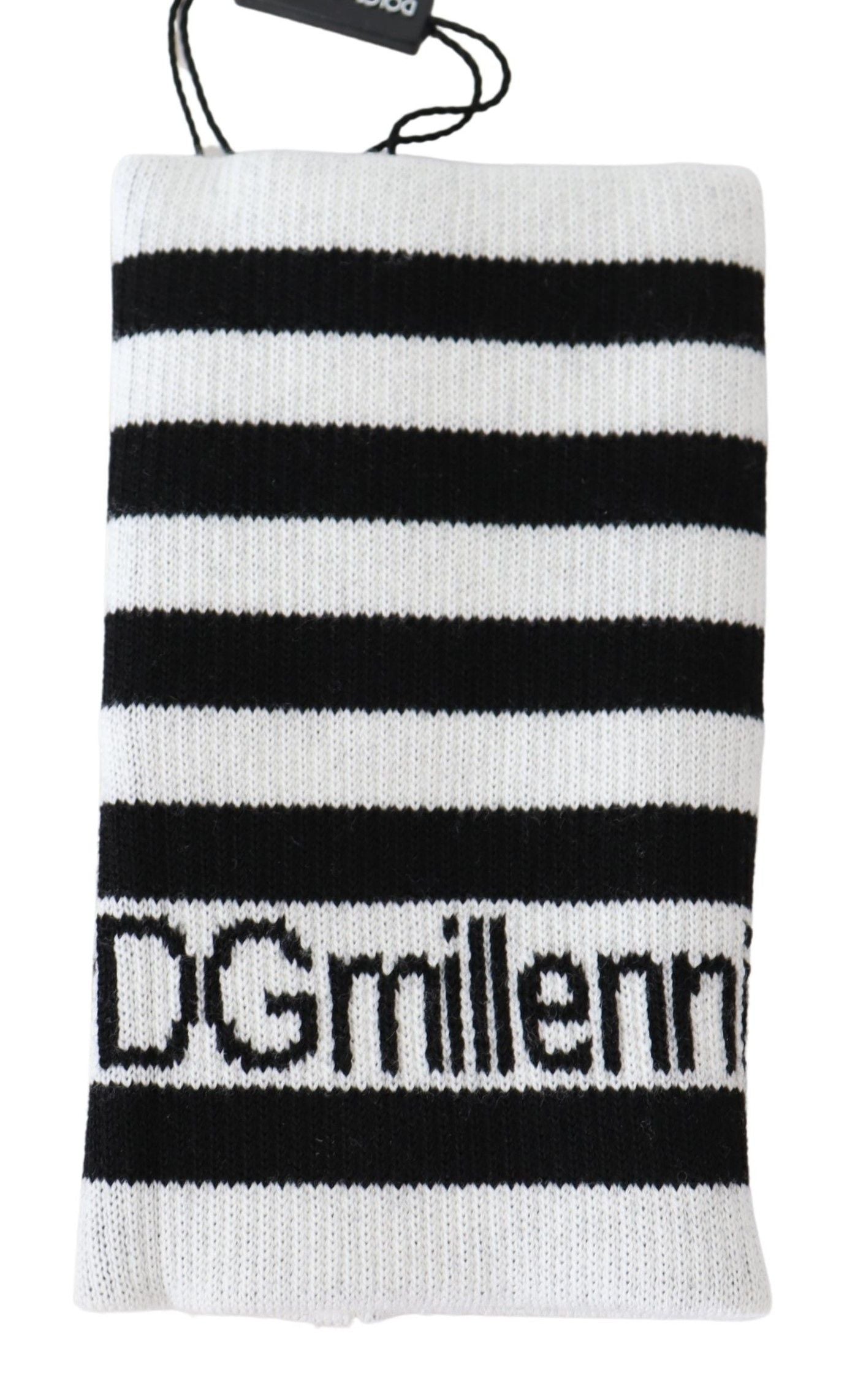 Dolce &amp; Gabbana черно-бяла вълнена лента за китка DGMillennials