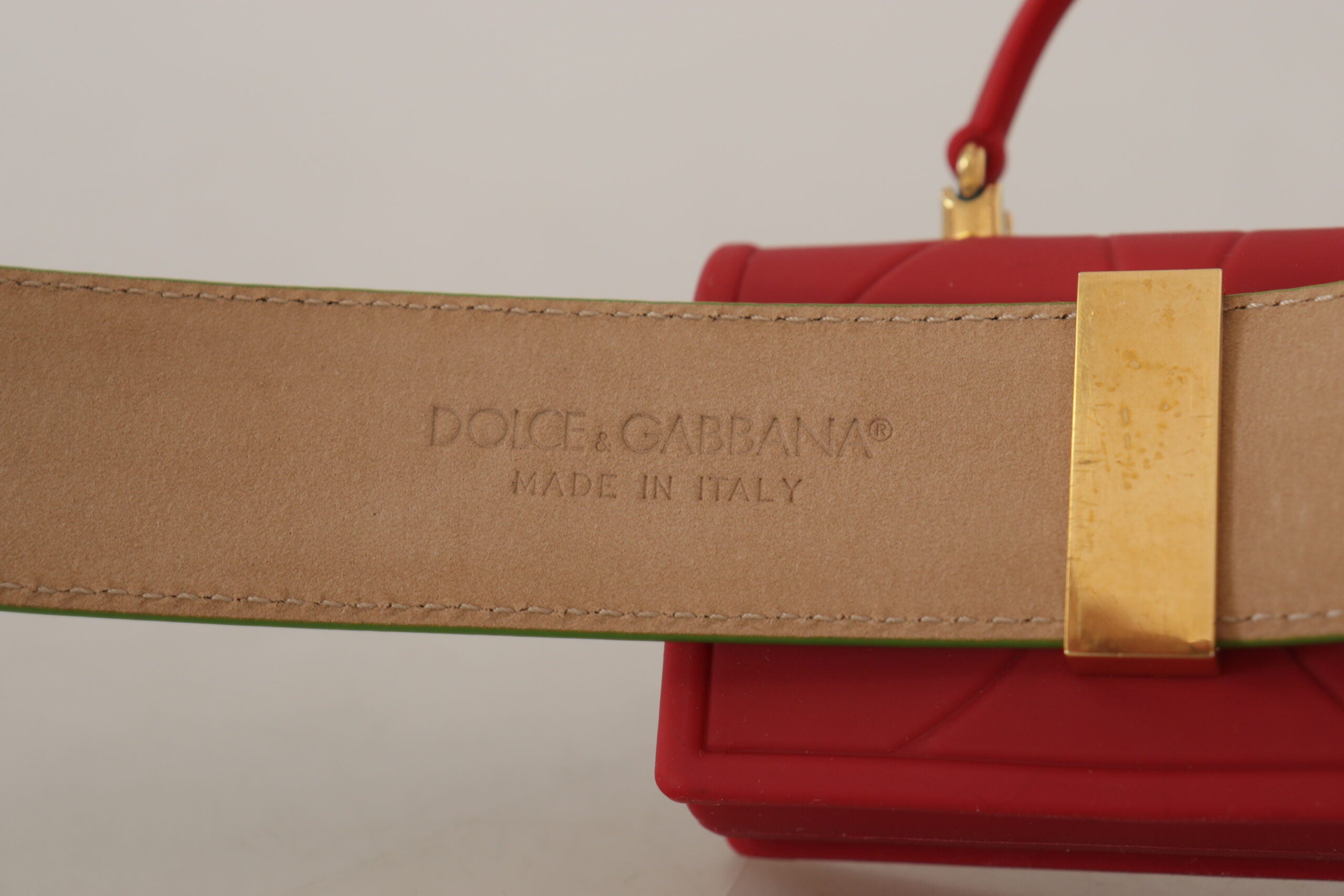Dolce & Gabbana Elegant Leather Belt with Mini Bag Accessory