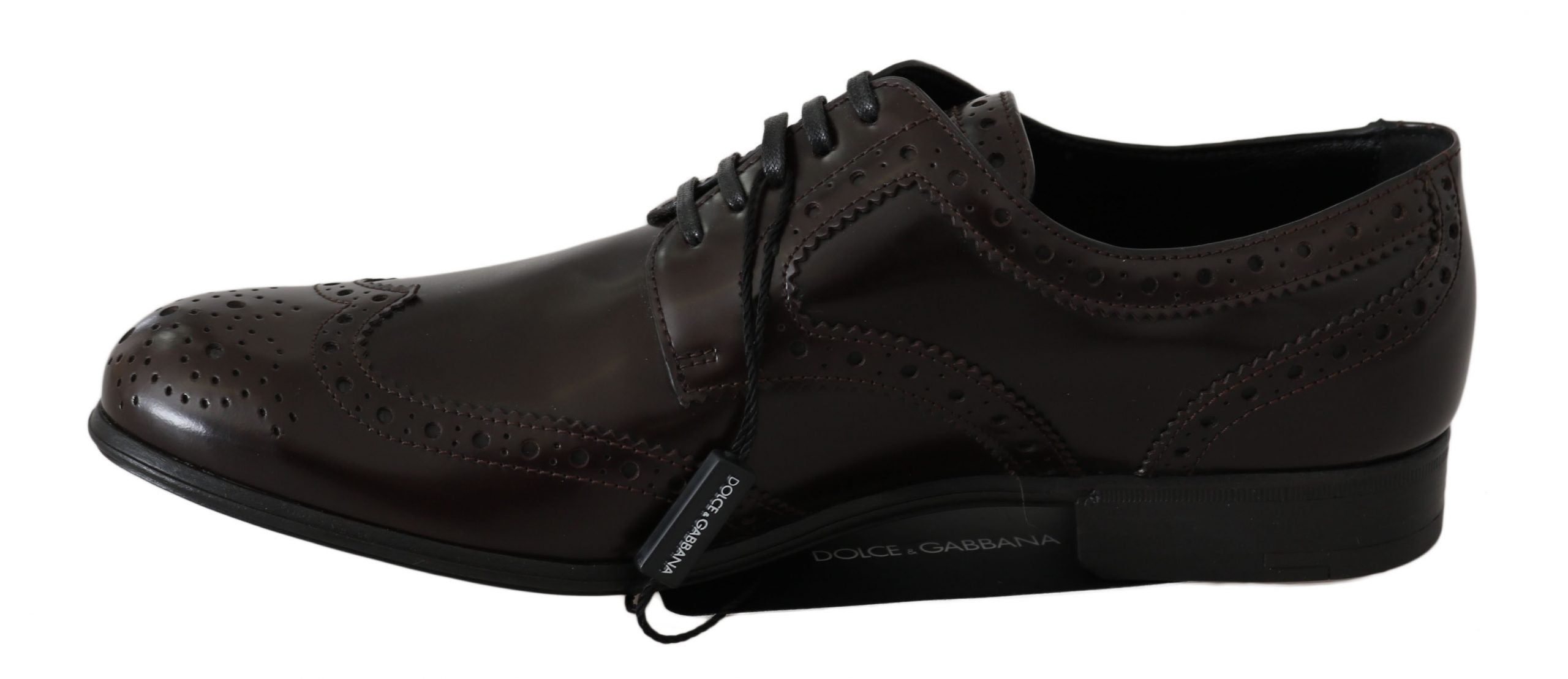 Dolce &amp; Gabbana кафяви кожени брокети Oxford Wingtip обувки