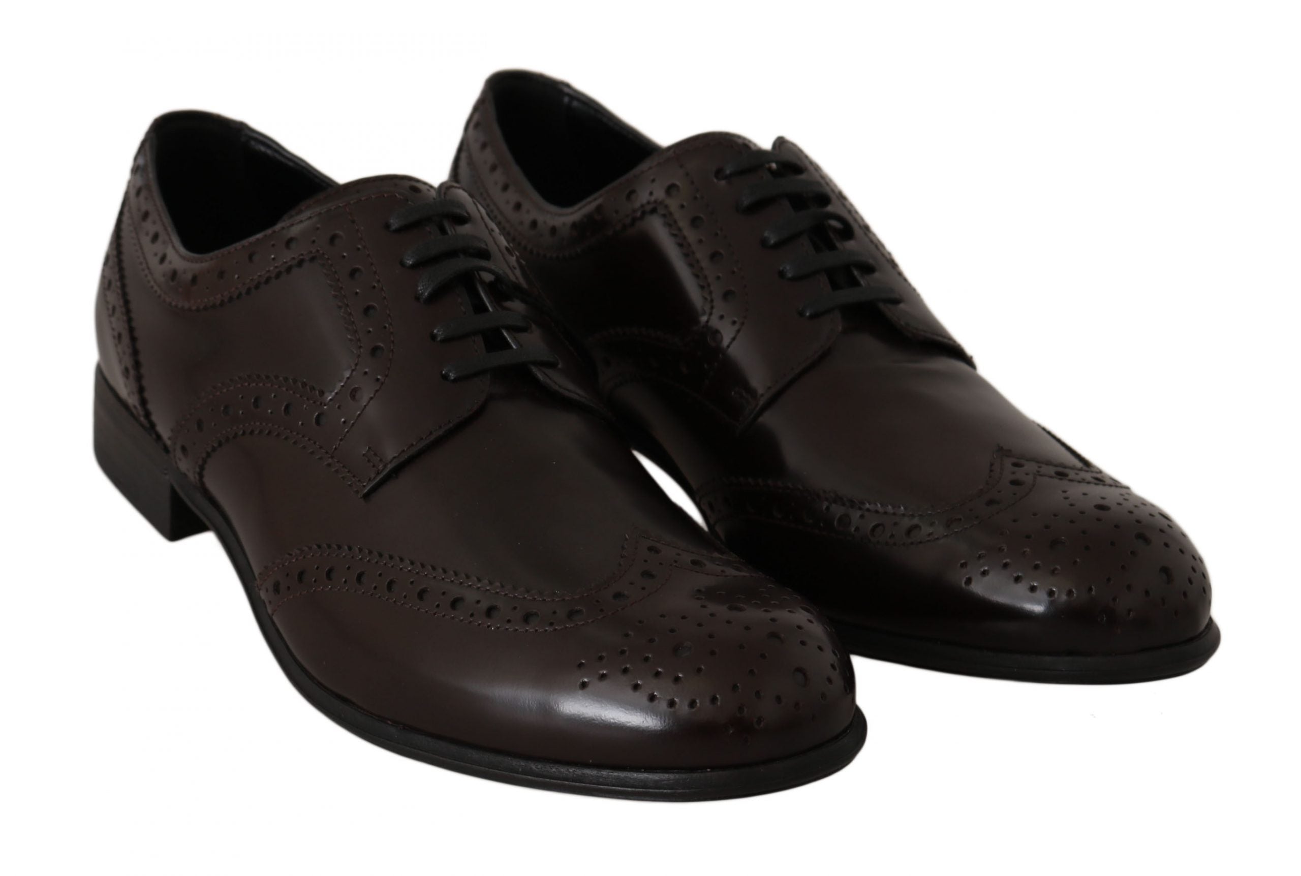 Dolce &amp; Gabbana кафяви кожени брокети Oxford Wingtip обувки