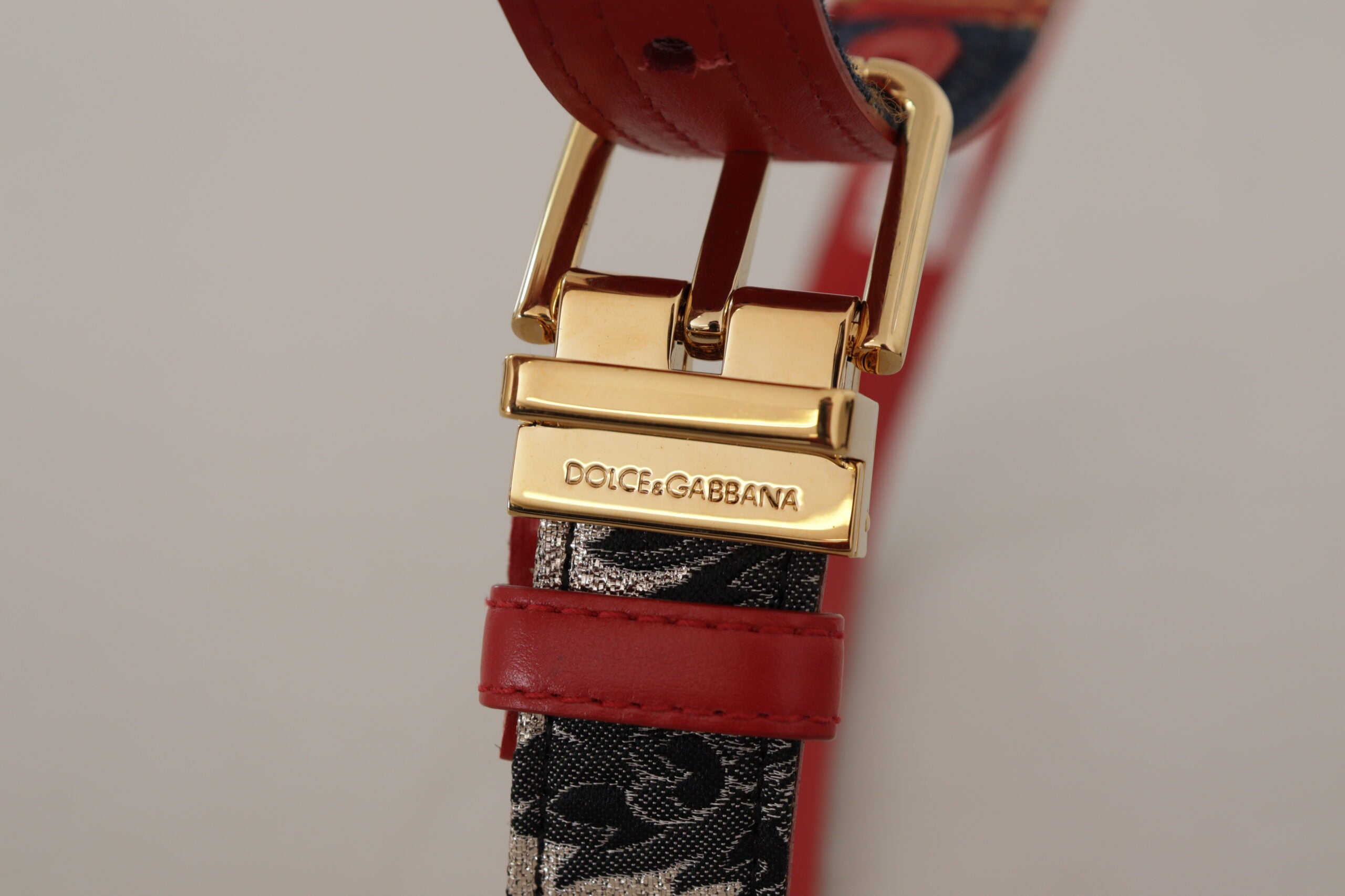Dolce &amp; Gabbana Multicolor Majolica Patchwork златен колан с метална катарама