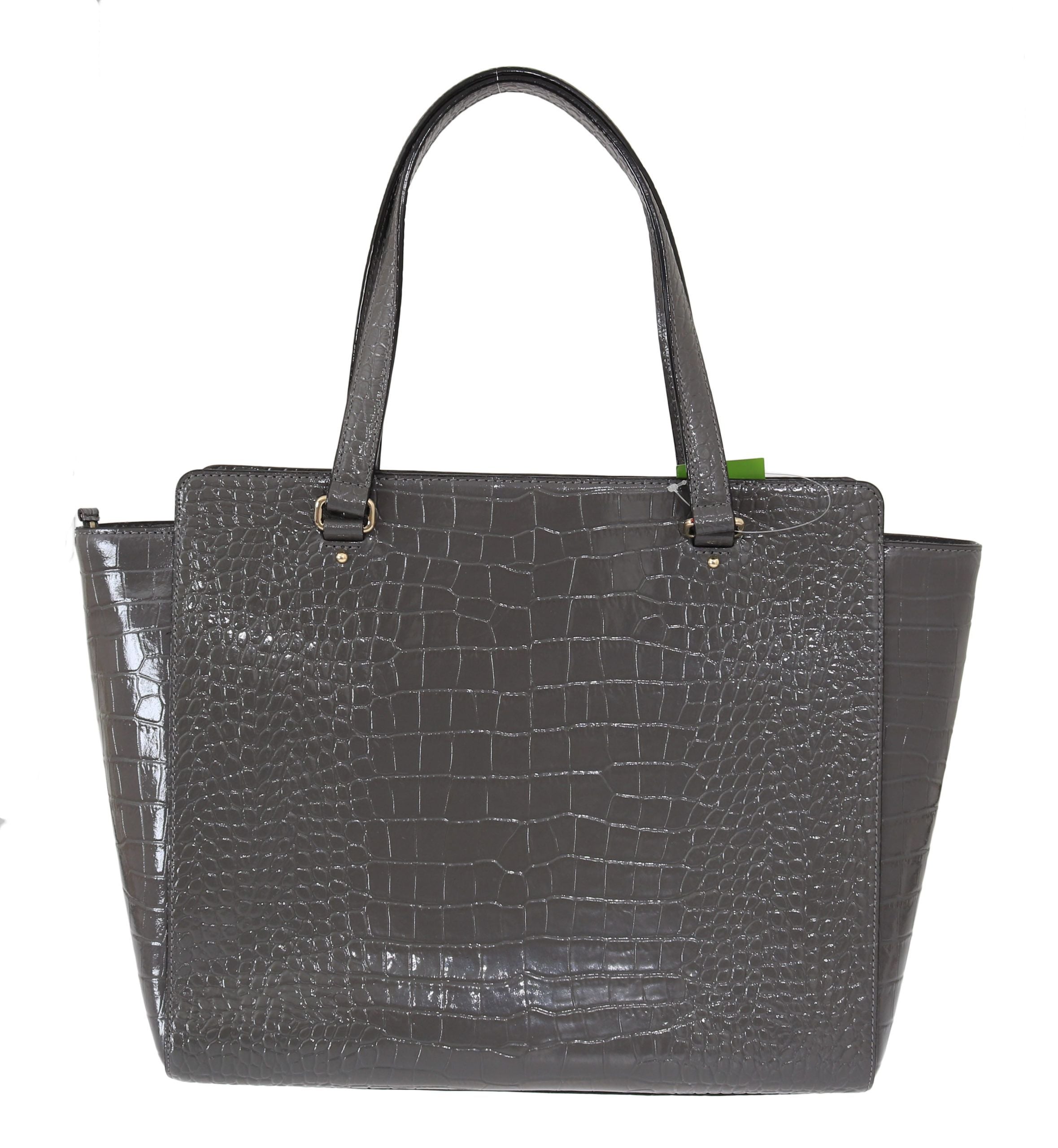 Ръчна чанта Kate Spade Grey Elissa Bristol Drive Croc