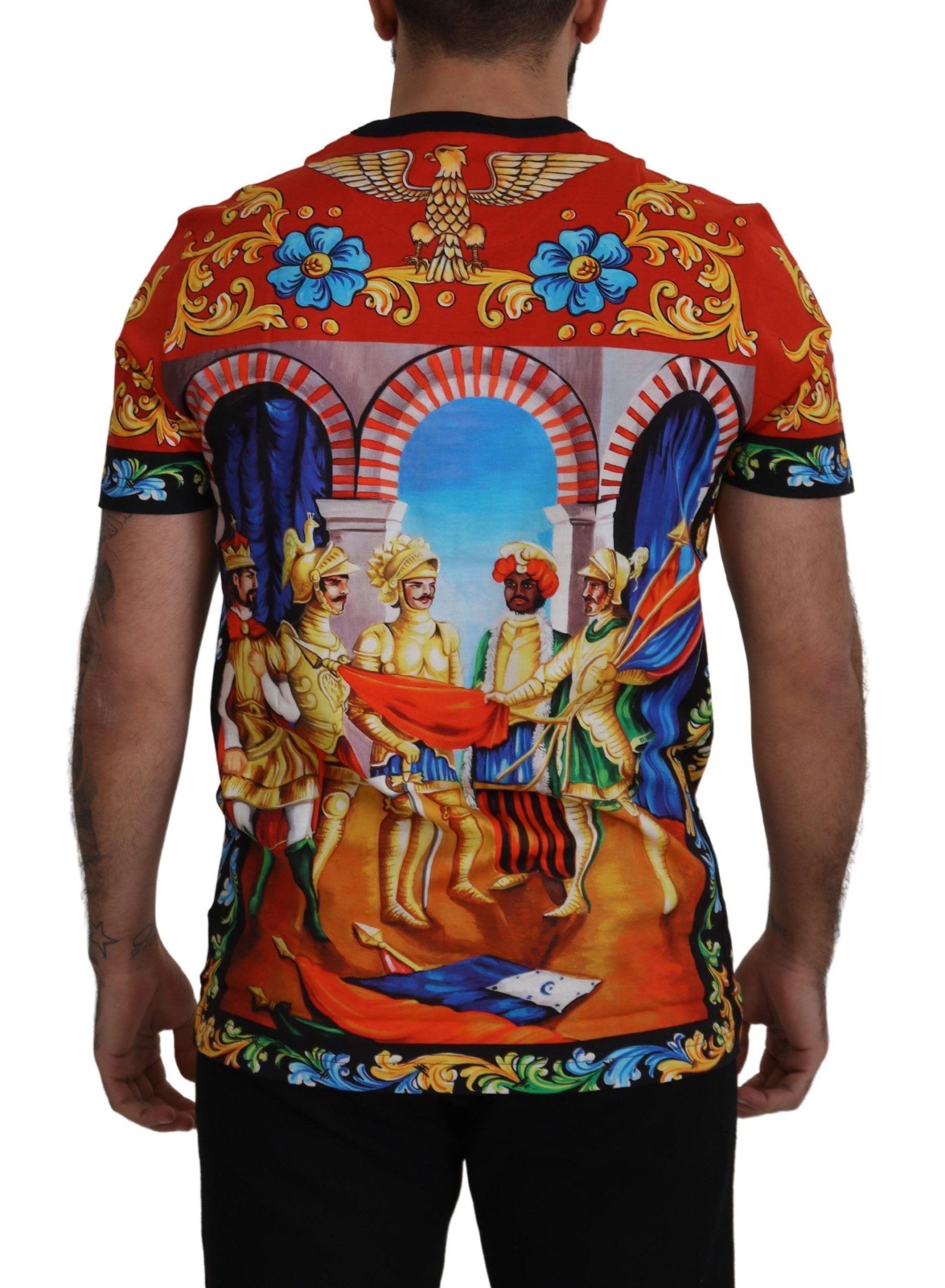 Ексклузивна мъжка тениска Dolce &amp; Gabbana Majolica Soldier Cotton