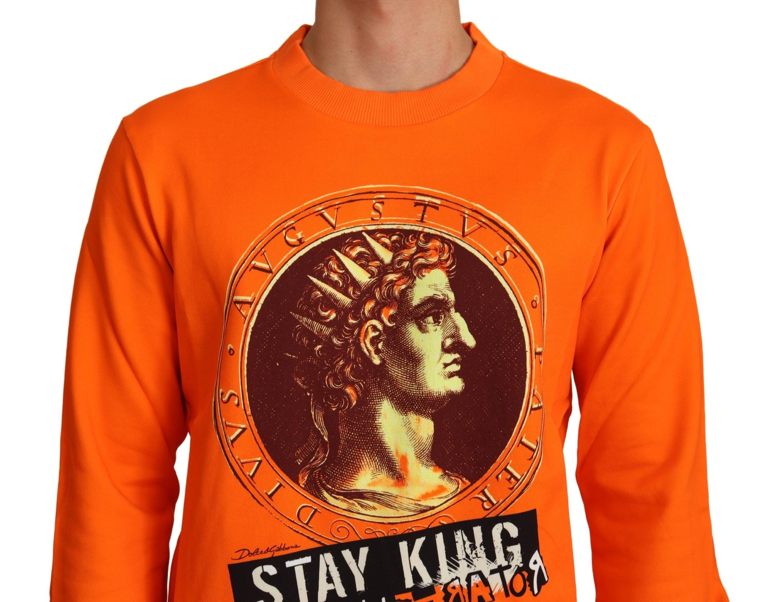 Памучен пуловер Dolce &amp; Gabbana Orange King Ceasar