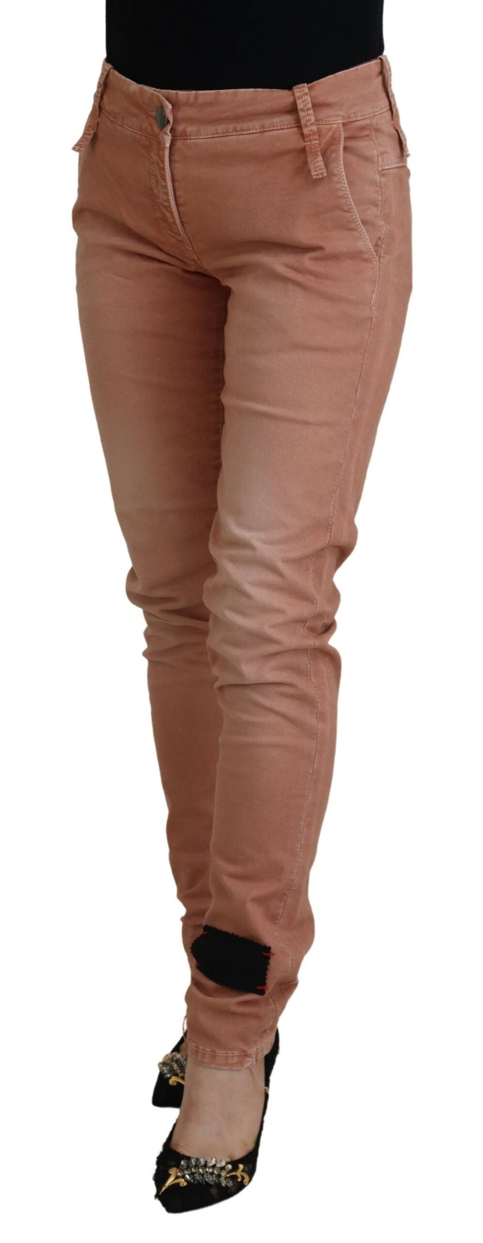 Acht Розови ежедневни дамски панталони със средна талия