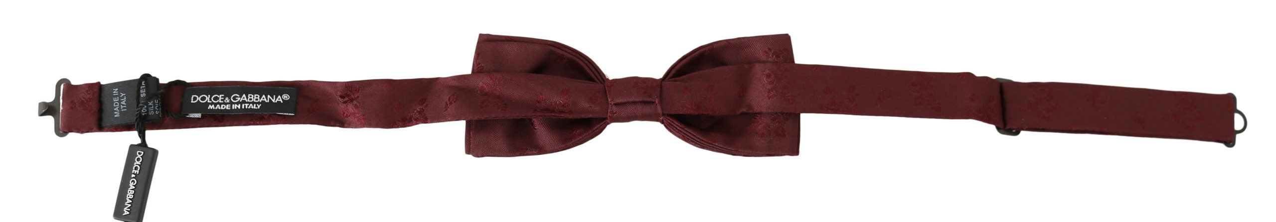 Dolce &amp; Gabbana Men Maroon 100% Silk Faille Регулируема мъжка папийонка