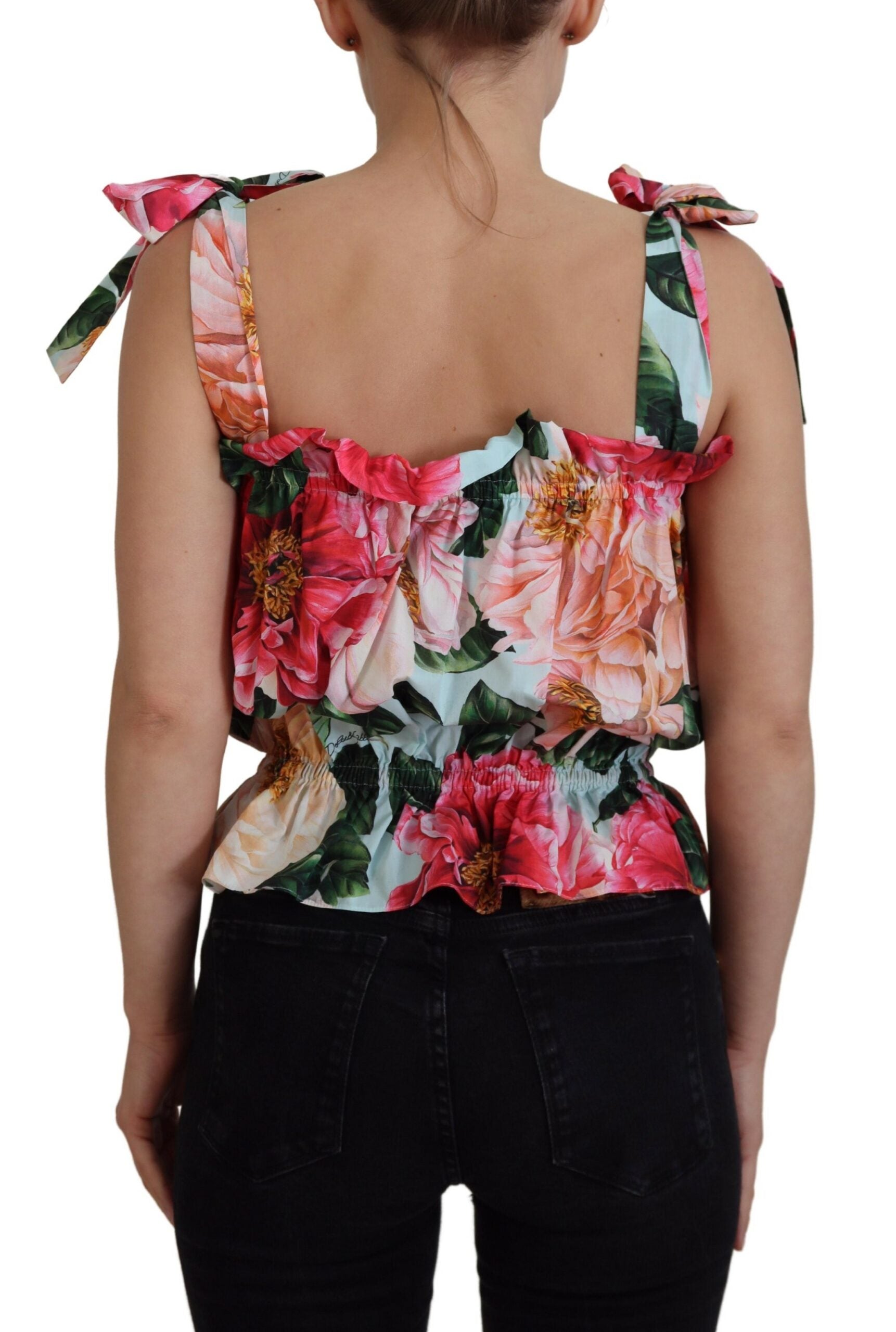 Dolce & Gabbana Elegant Floral Print Sleeveless Tank Top