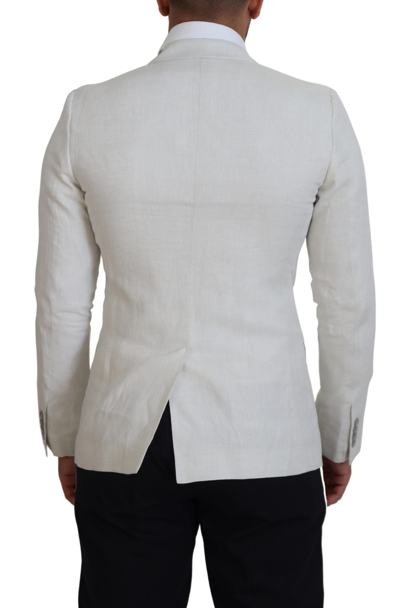 Dolce &amp; Gabbana Бяло ленено прилепнало сако Блейзър