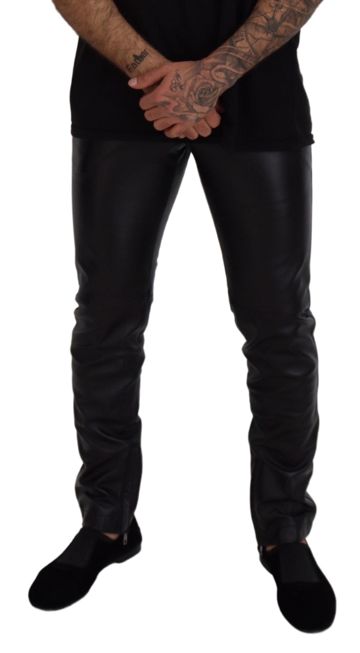Dolce &amp; Gabbana черни лъскави еластични тесни панталони