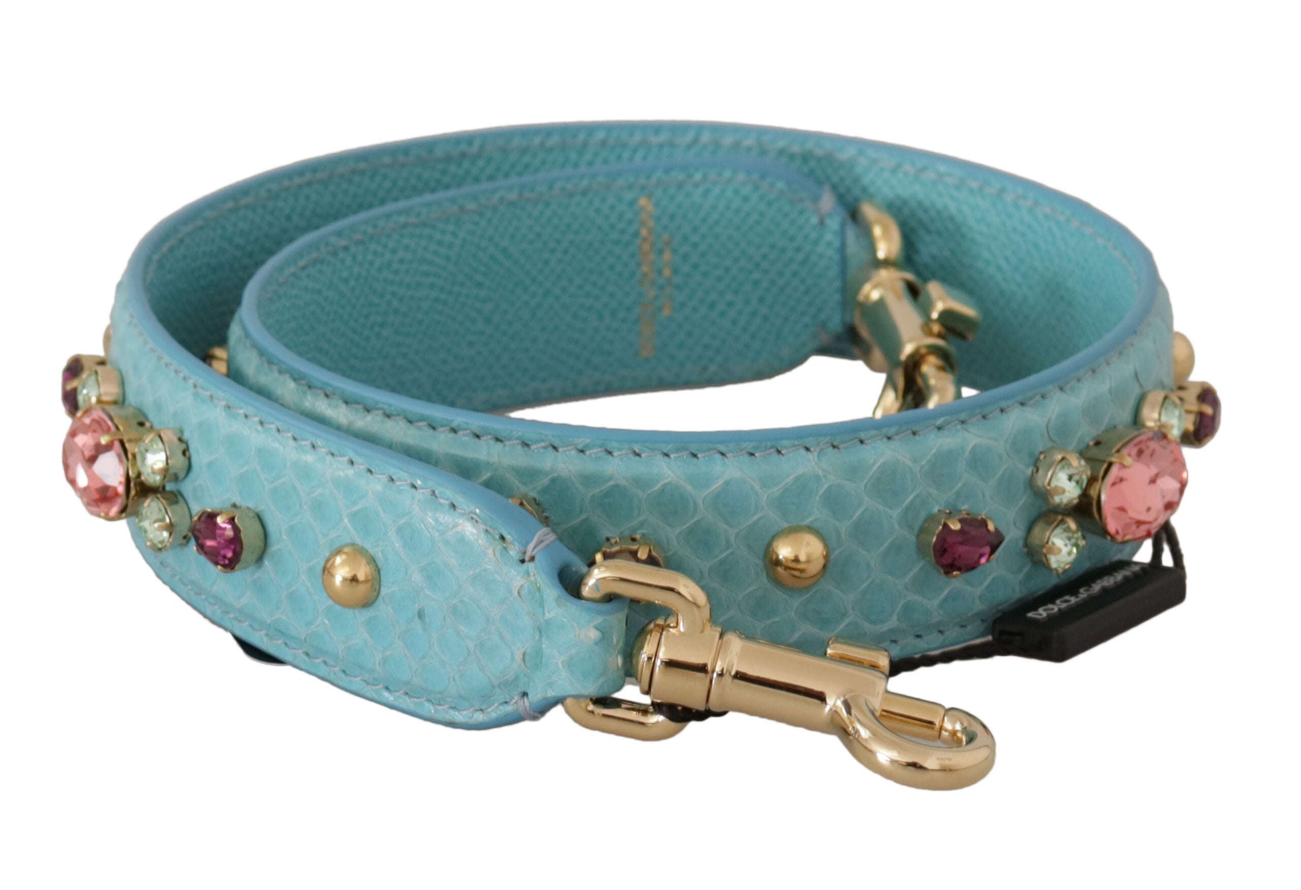 Dolce &amp; Gabbana Blue Crystals Кожена чанта през рамо