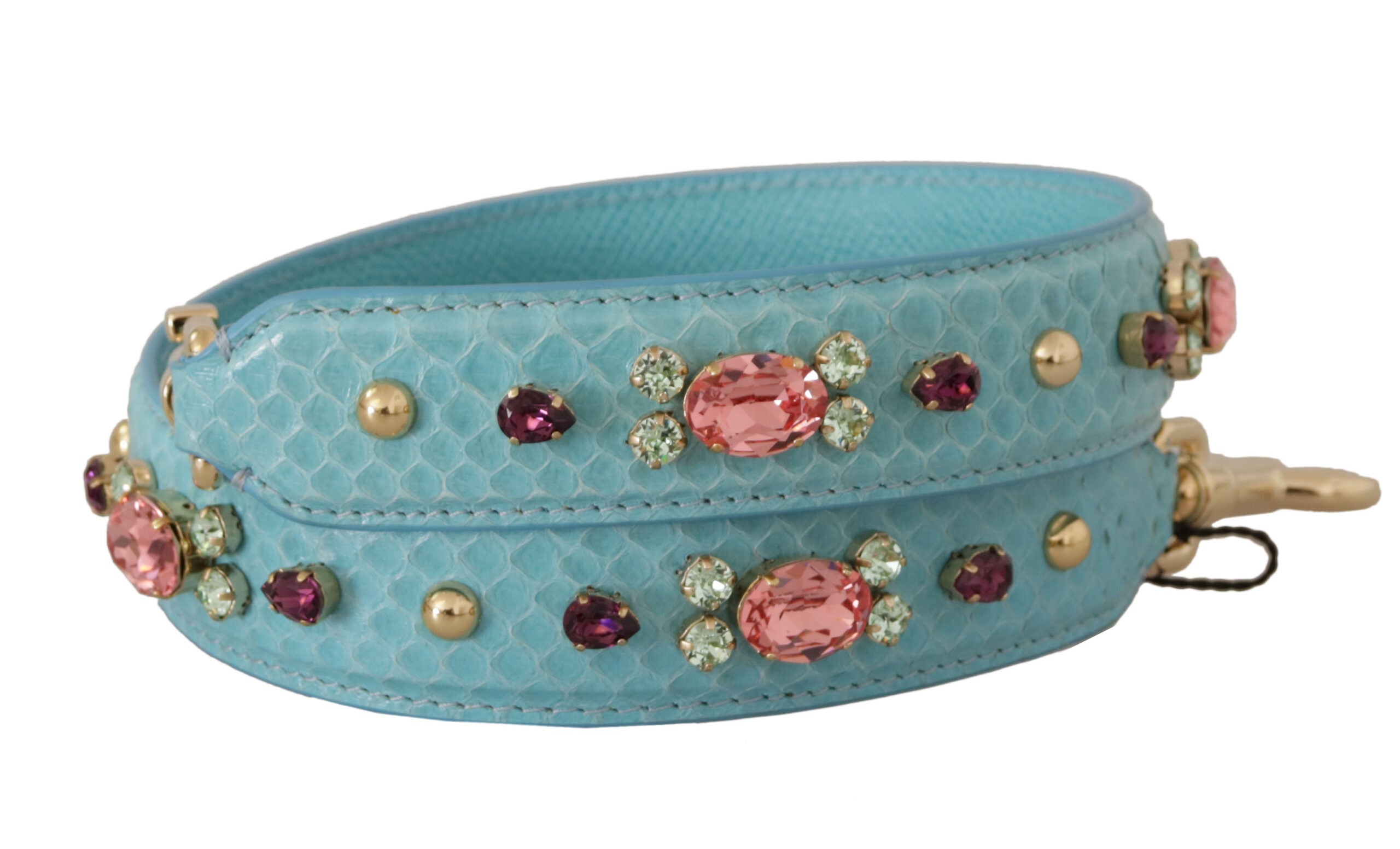 Dolce &amp; Gabbana Blue Crystals Кожена чанта през рамо