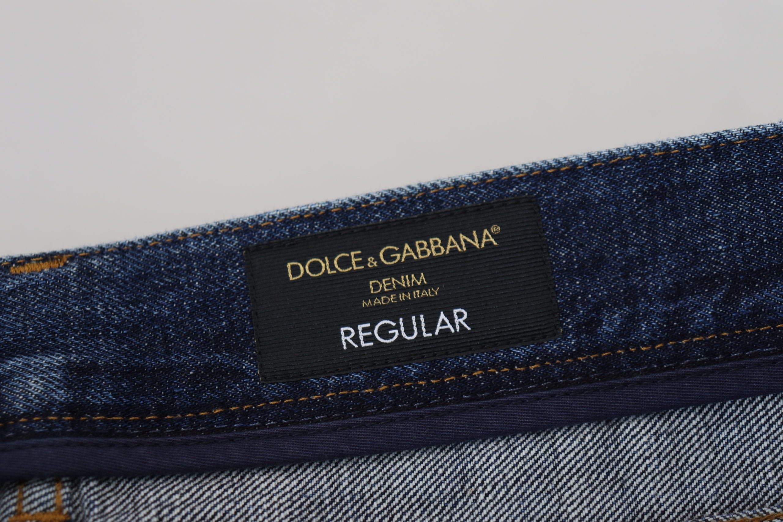 Dolce &amp; Gabbana сини изпрани памучни обикновени дънкови панталони