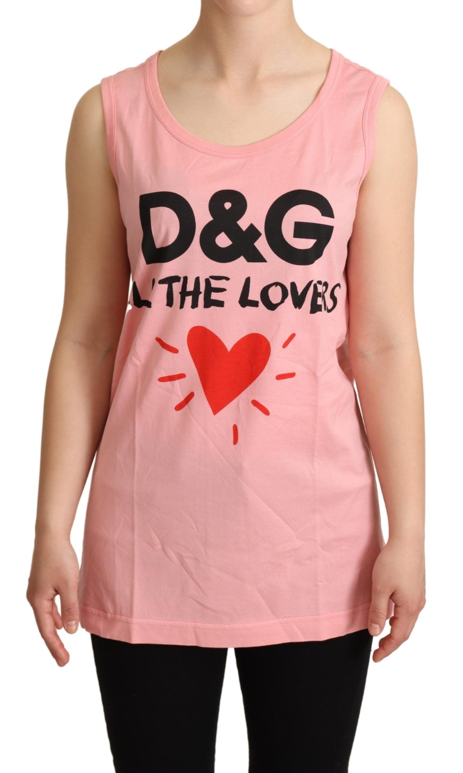 Dolce &amp; Gabbana Розова тениска All The Lovers Tank Top