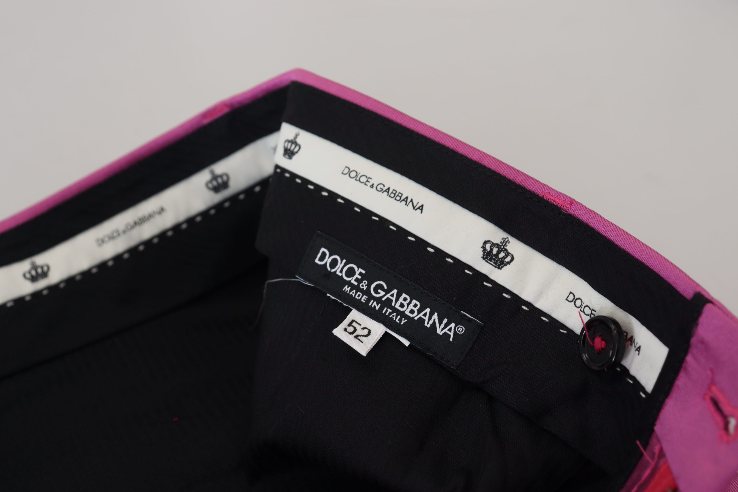 Dolce & Gabbana Elegant Slim Fit Formal Dress Pants in Pink