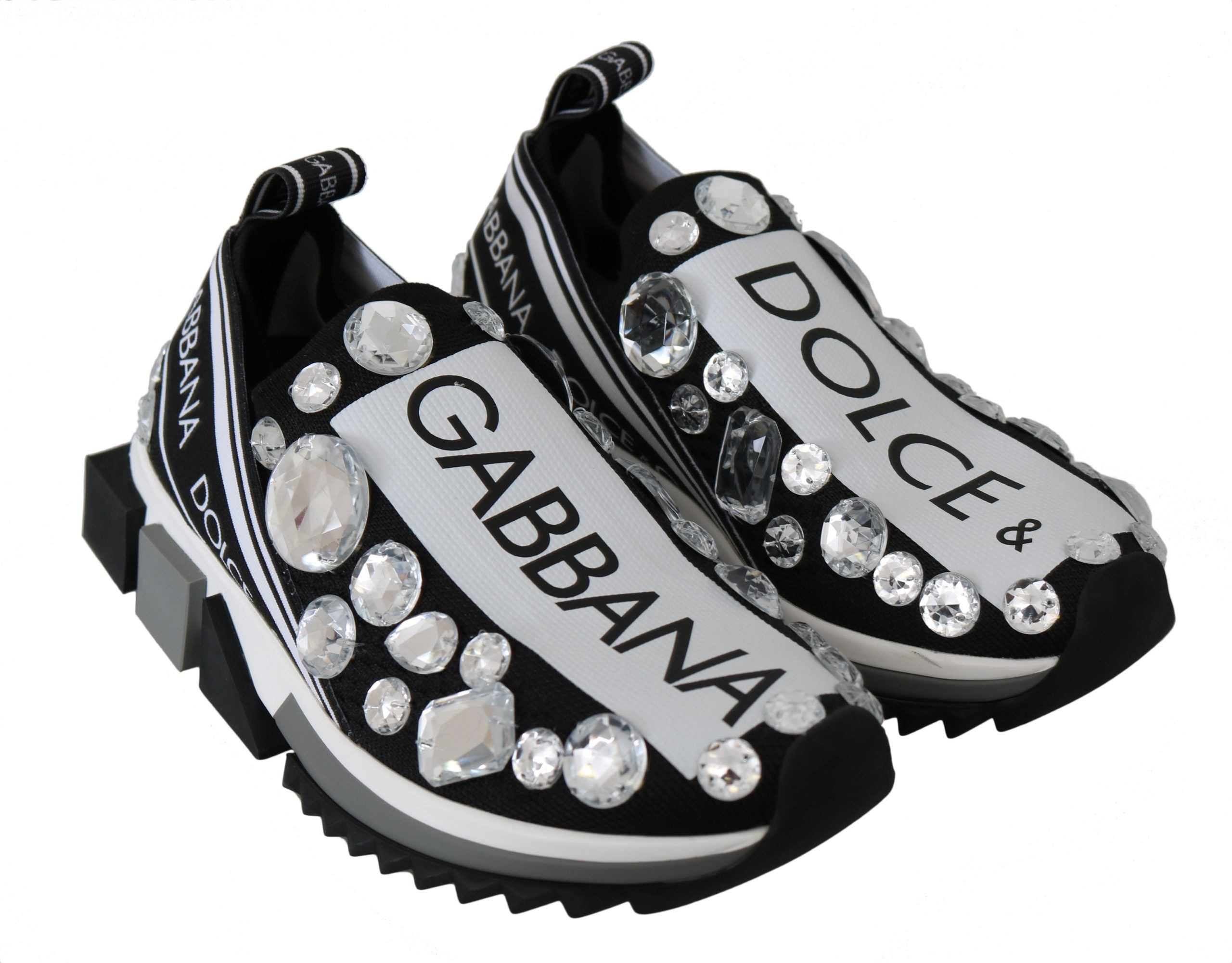 Дамски кецове Dolce &amp; Gabbana Black White Crystal